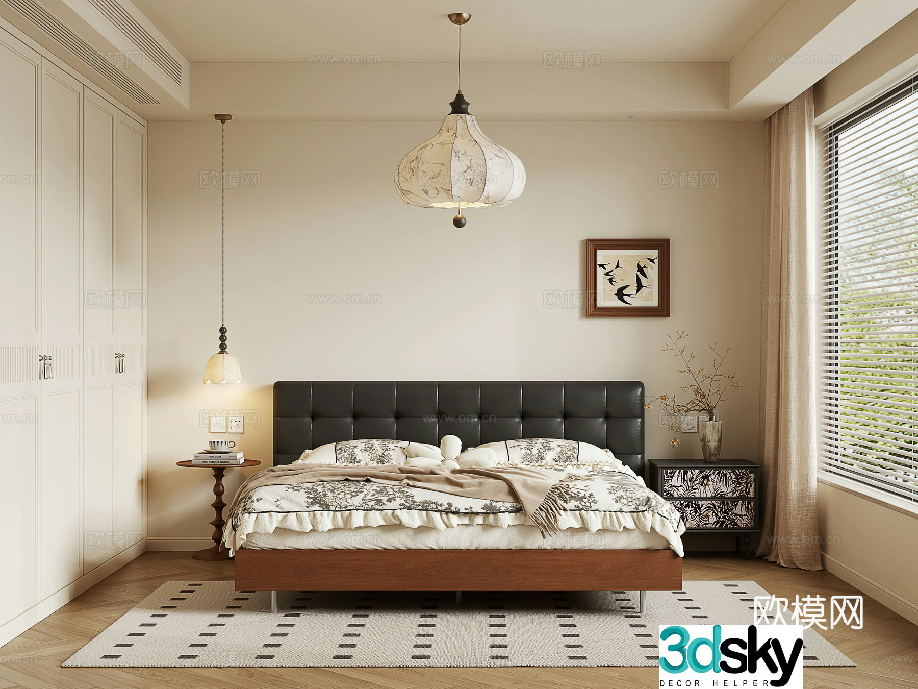 Middle-aged bedroom 3d model