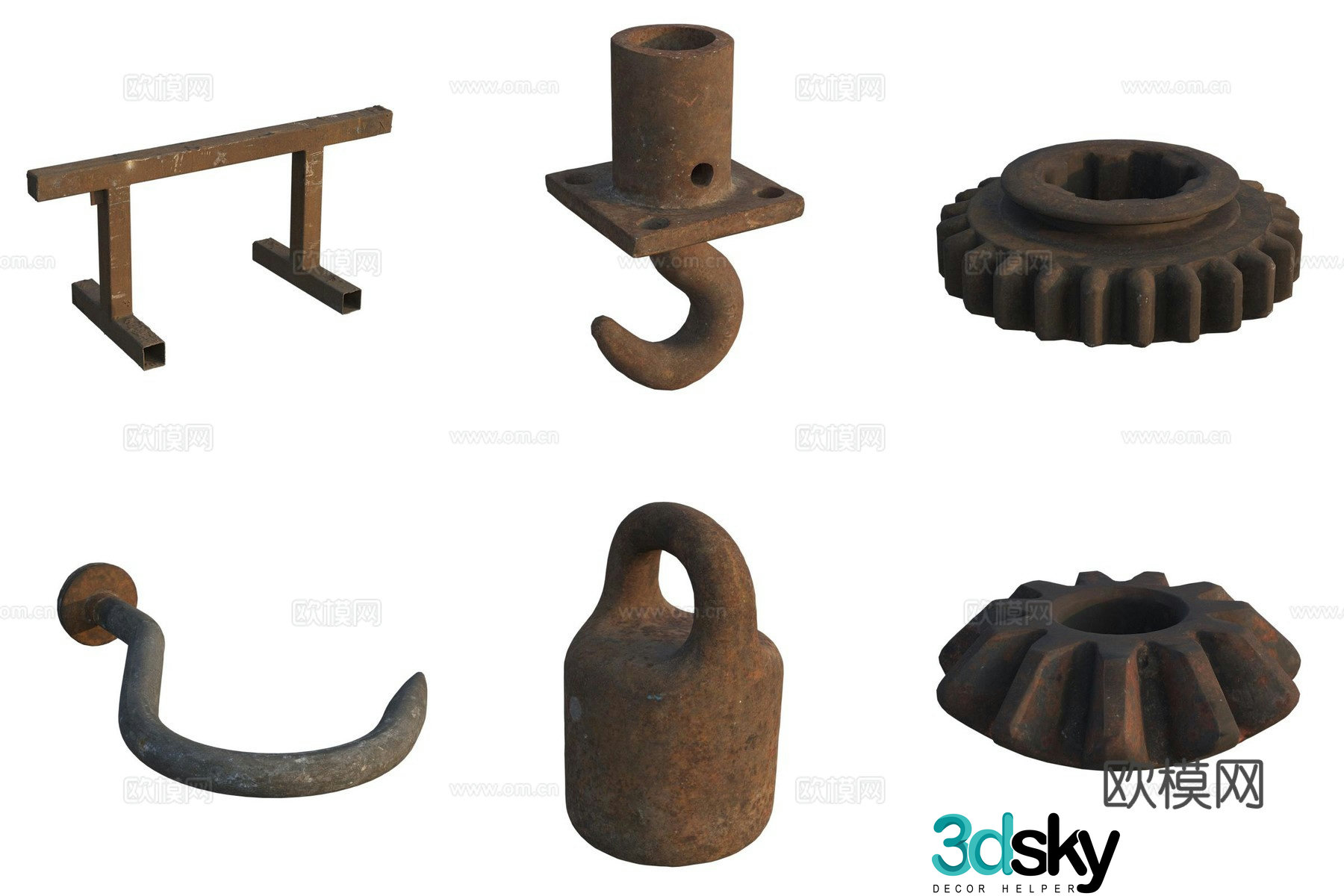 Tool accessories iron hook weight auto repair parts 3D model