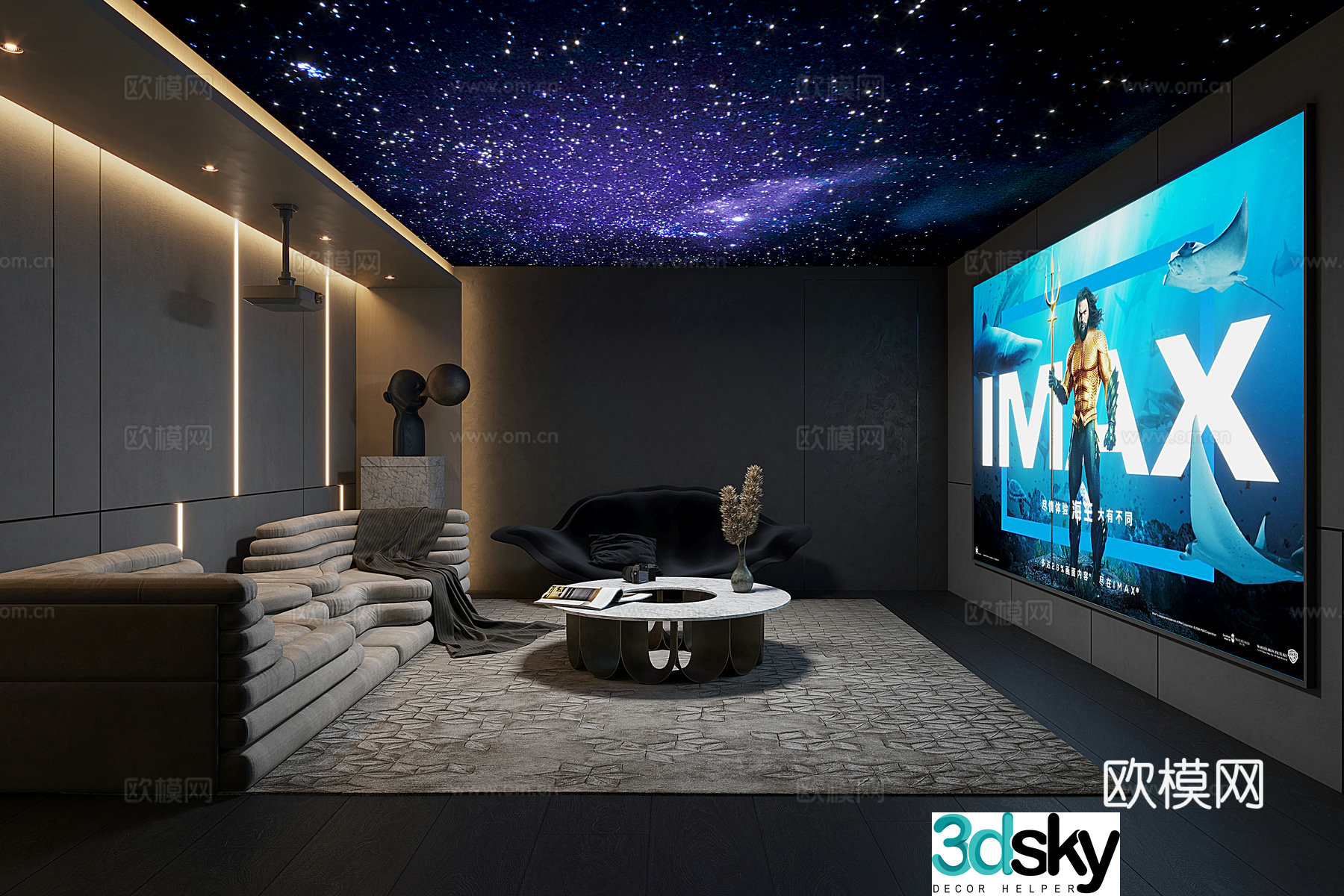 Modern audio and video studio 3d model
