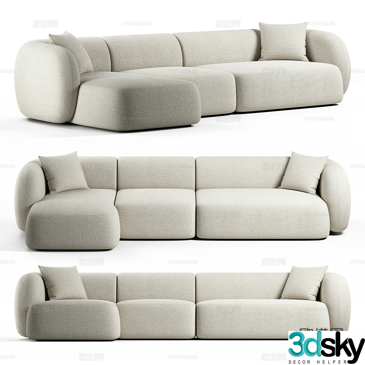 Modern Italian Martina multiplayer sofa 3d model