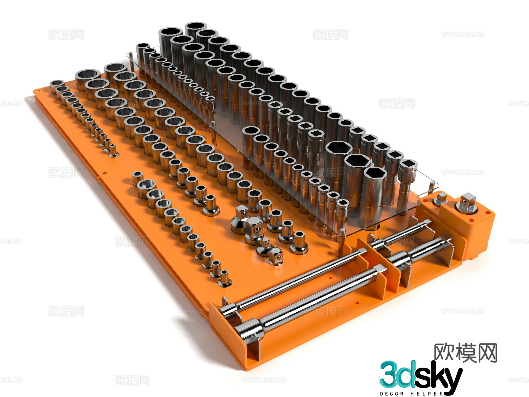Modern style hardware wrench 3d model