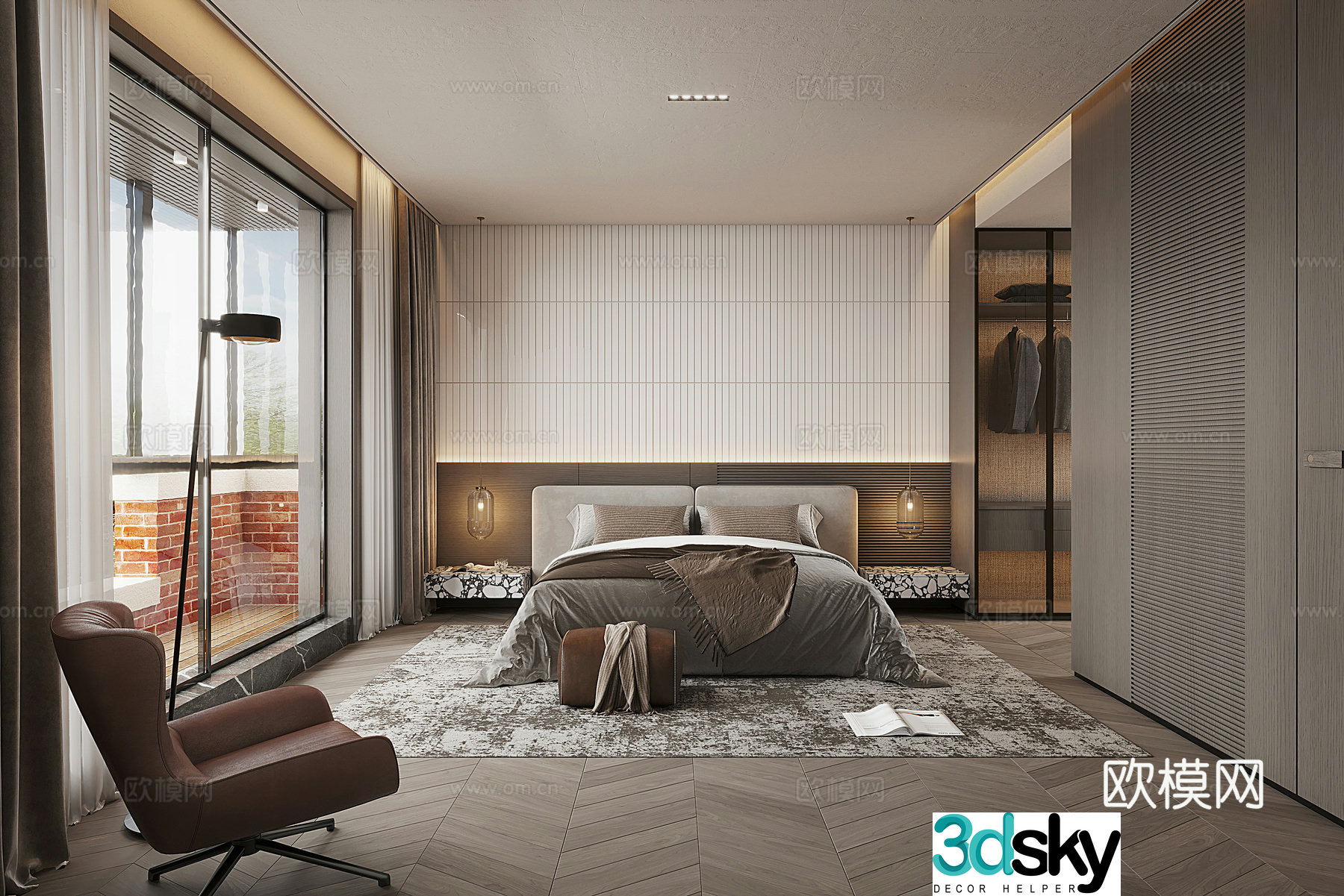 Modern bedroom Italian bedroom 3d model