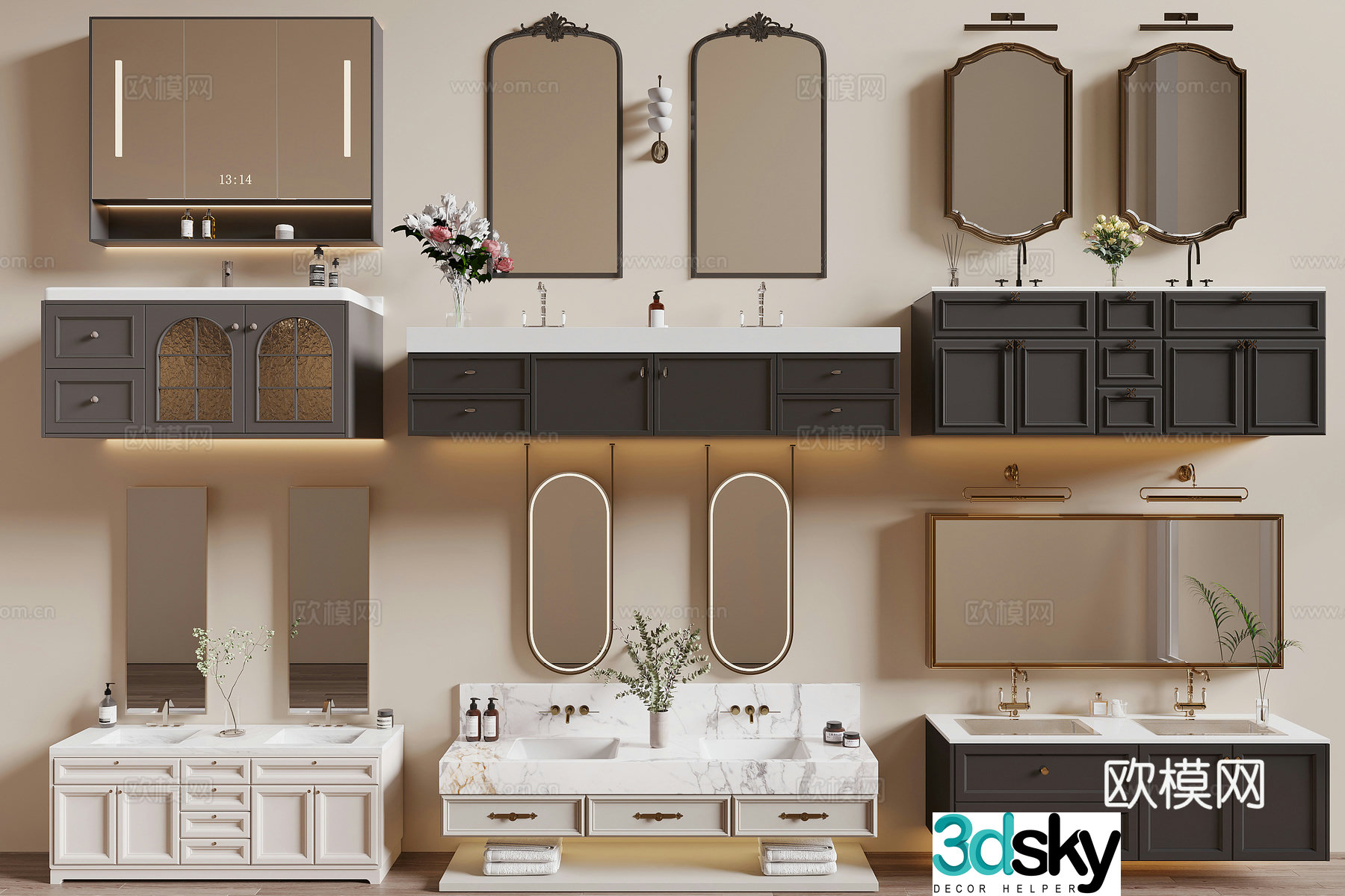 French bathroom cabinet 3d model