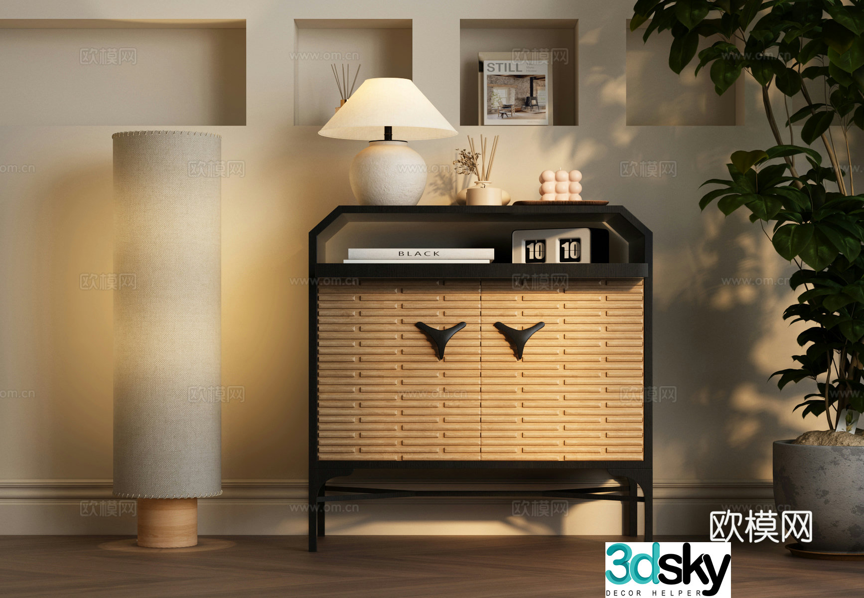 Modern decorative cabinet Modern medieval style side cabinet Modern medieval style porch cabinet 3D model