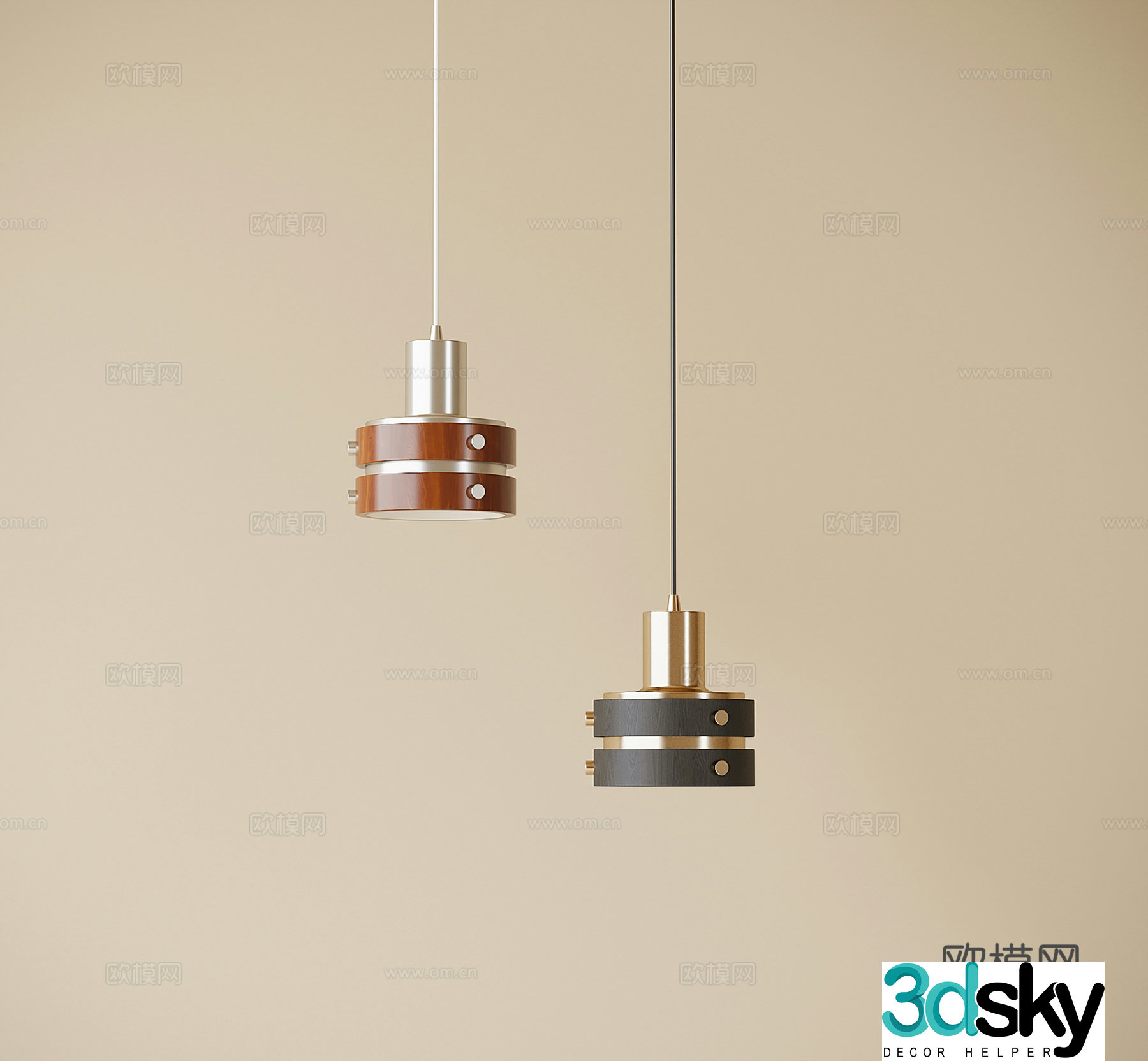 Modern small chandelier bedside chandelier 3d model