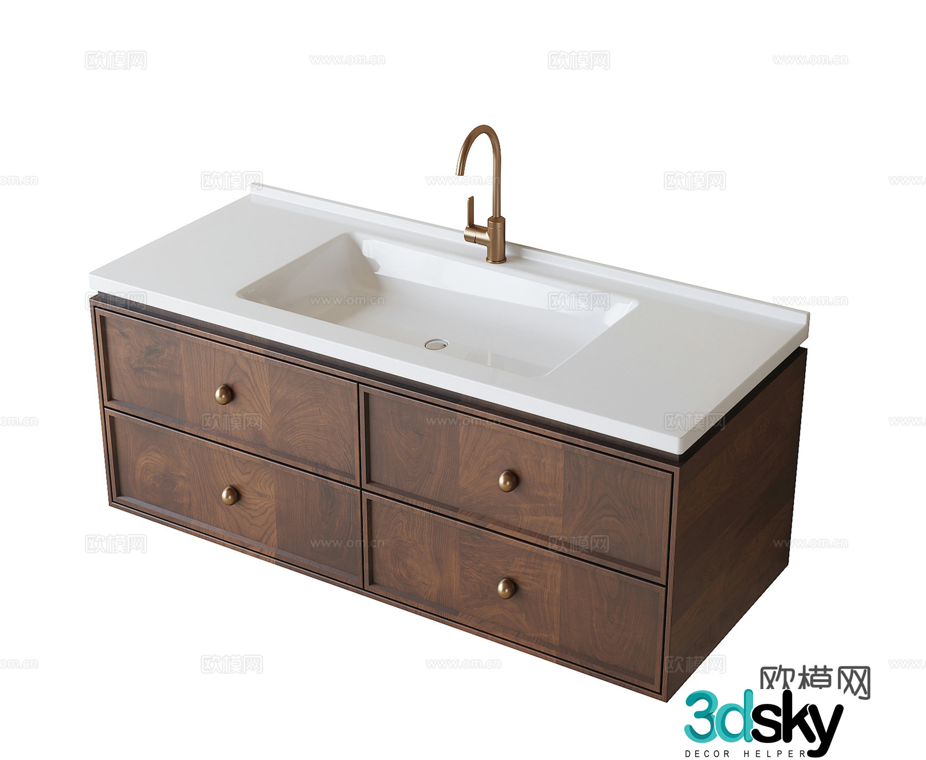 New Chinese style bathroom cabinet bathroom cabinet 3d model
