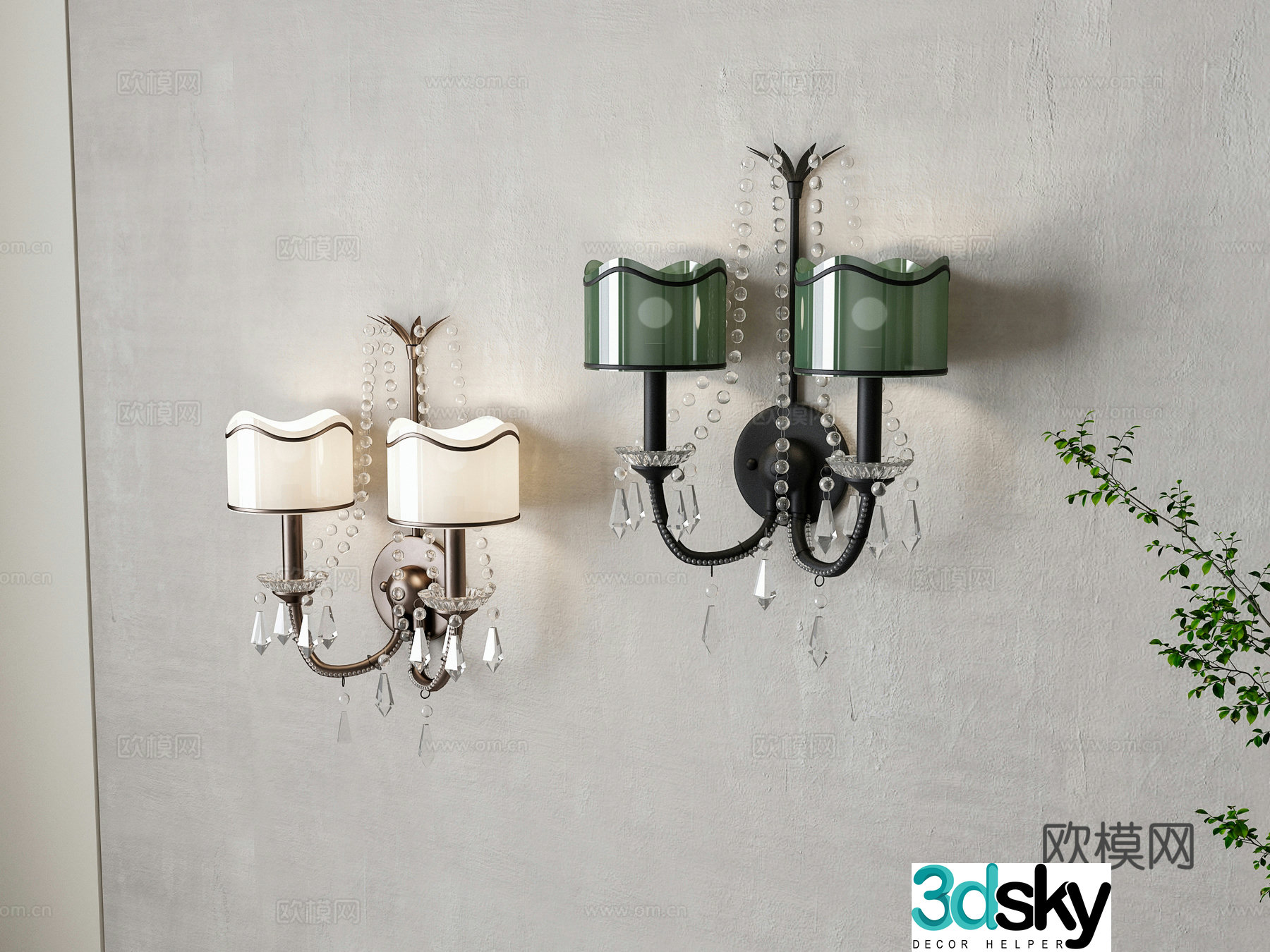 French wall lamp 3d model
