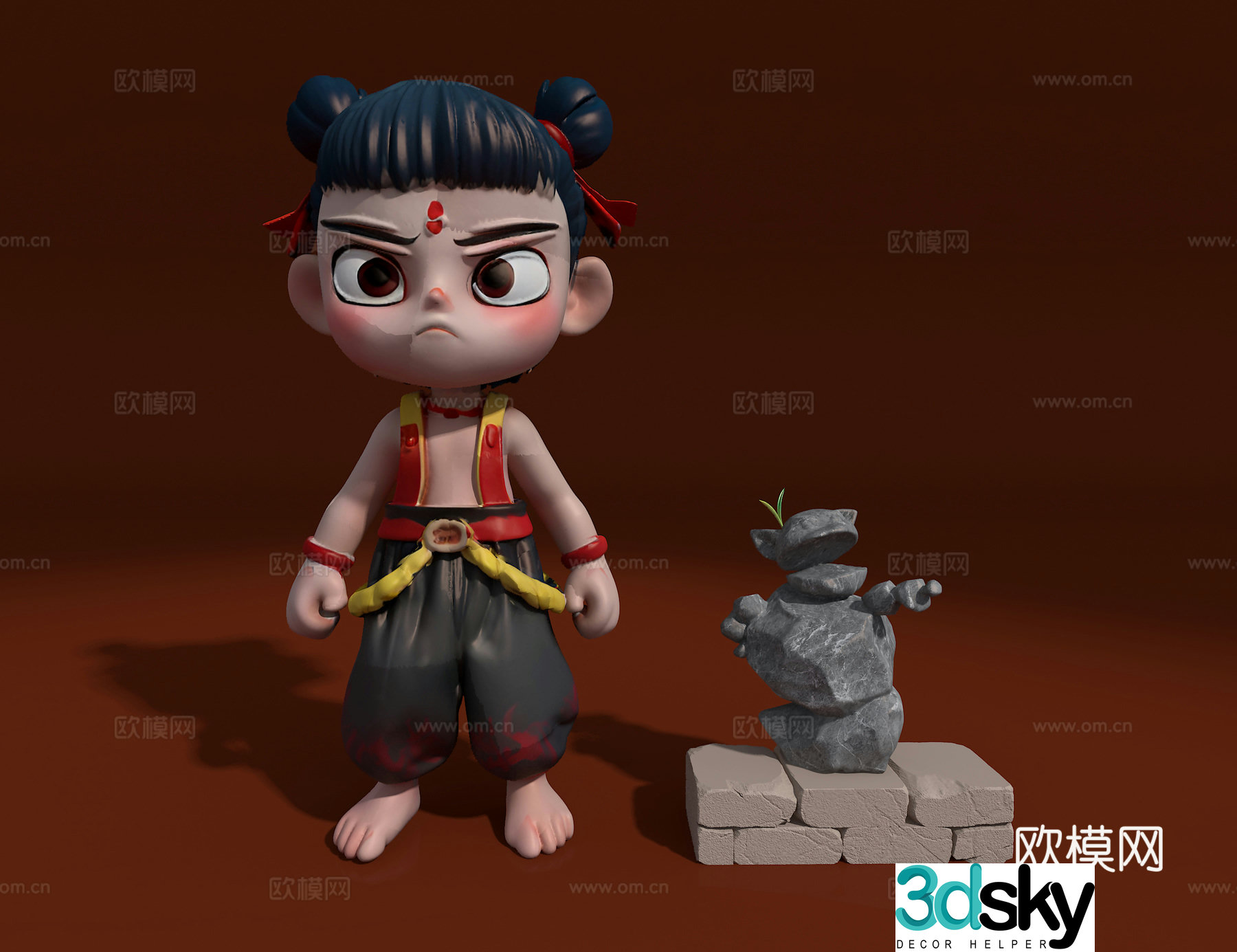 Nezha ornament 3D model