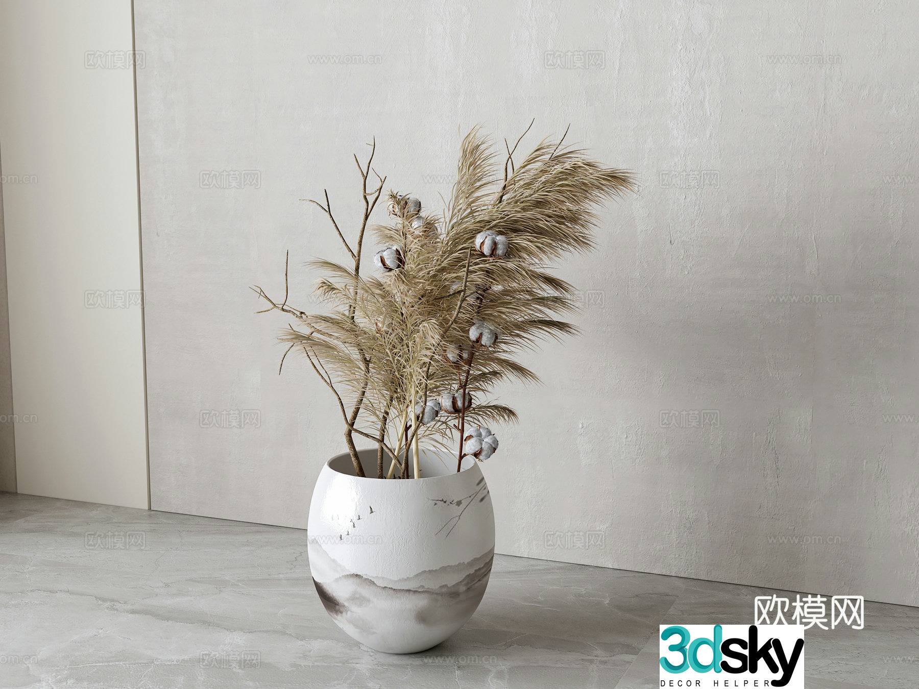 New Chinese flower arrangement 3D model