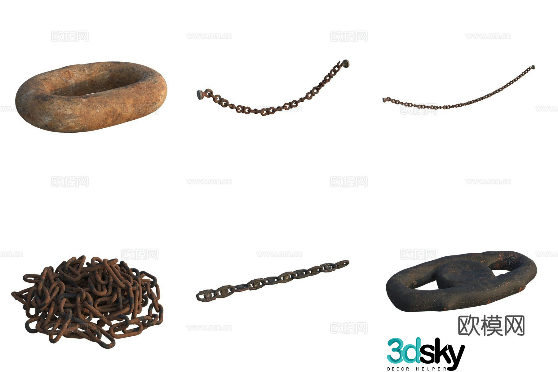 3D model of chain parts