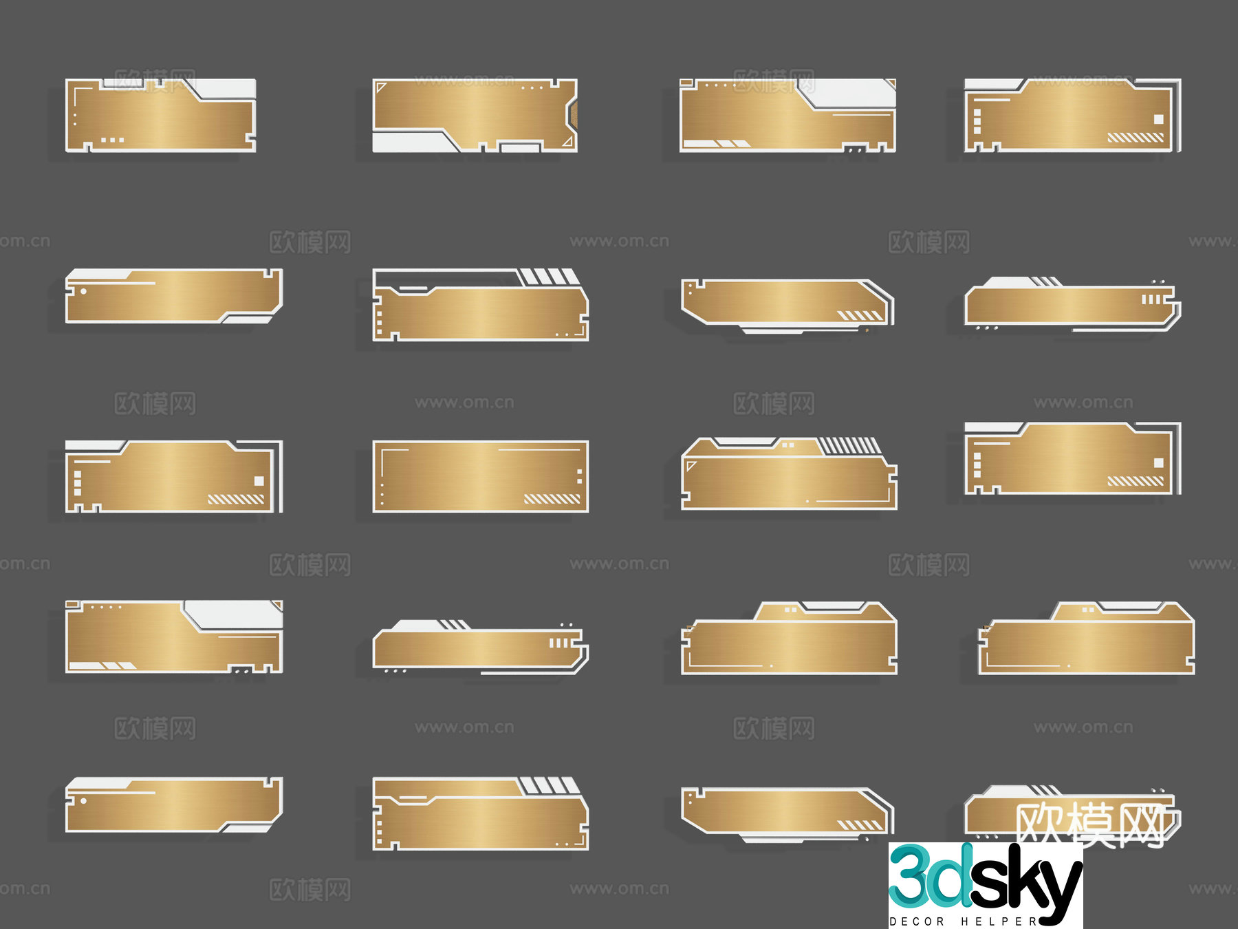 Circuit board elements technology elements technology borders circuit elements shading borders dialog boxes 3d model