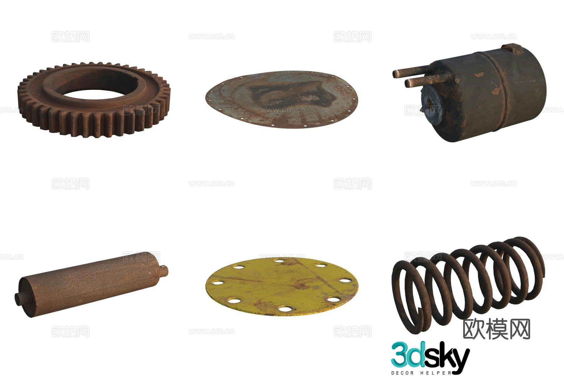 Tools and accessories Auto repair parts Gears and gas tank spring 3d model