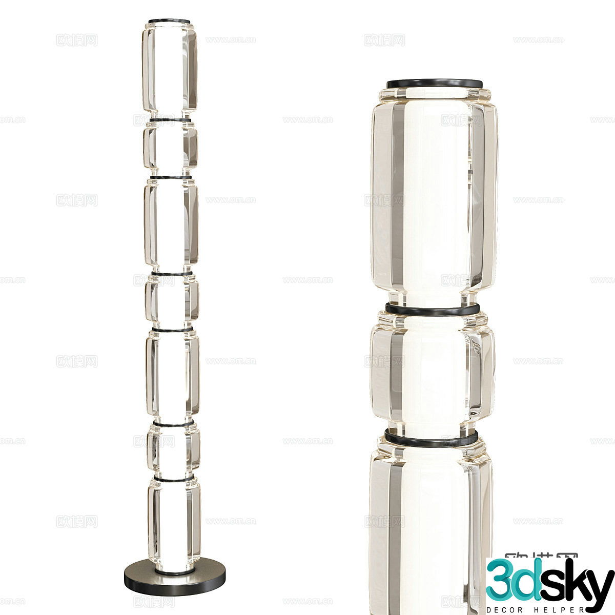 Modern Italian Odeon Light Jam Floor Lamp 3D Model