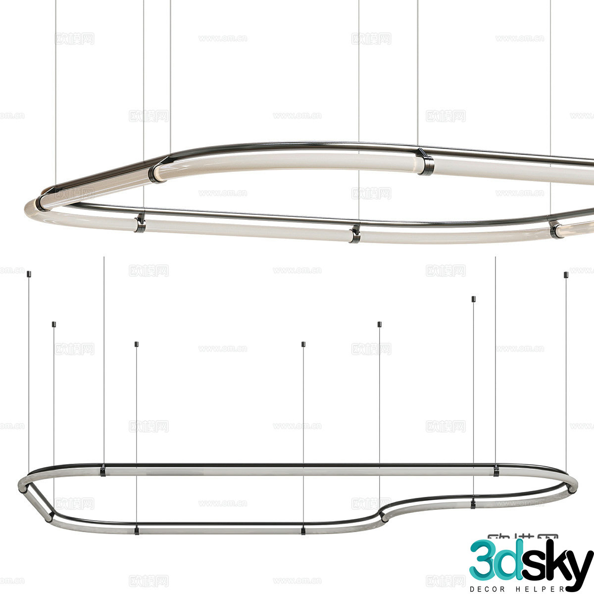 Italian light luxury decorative chandelier 3D model
