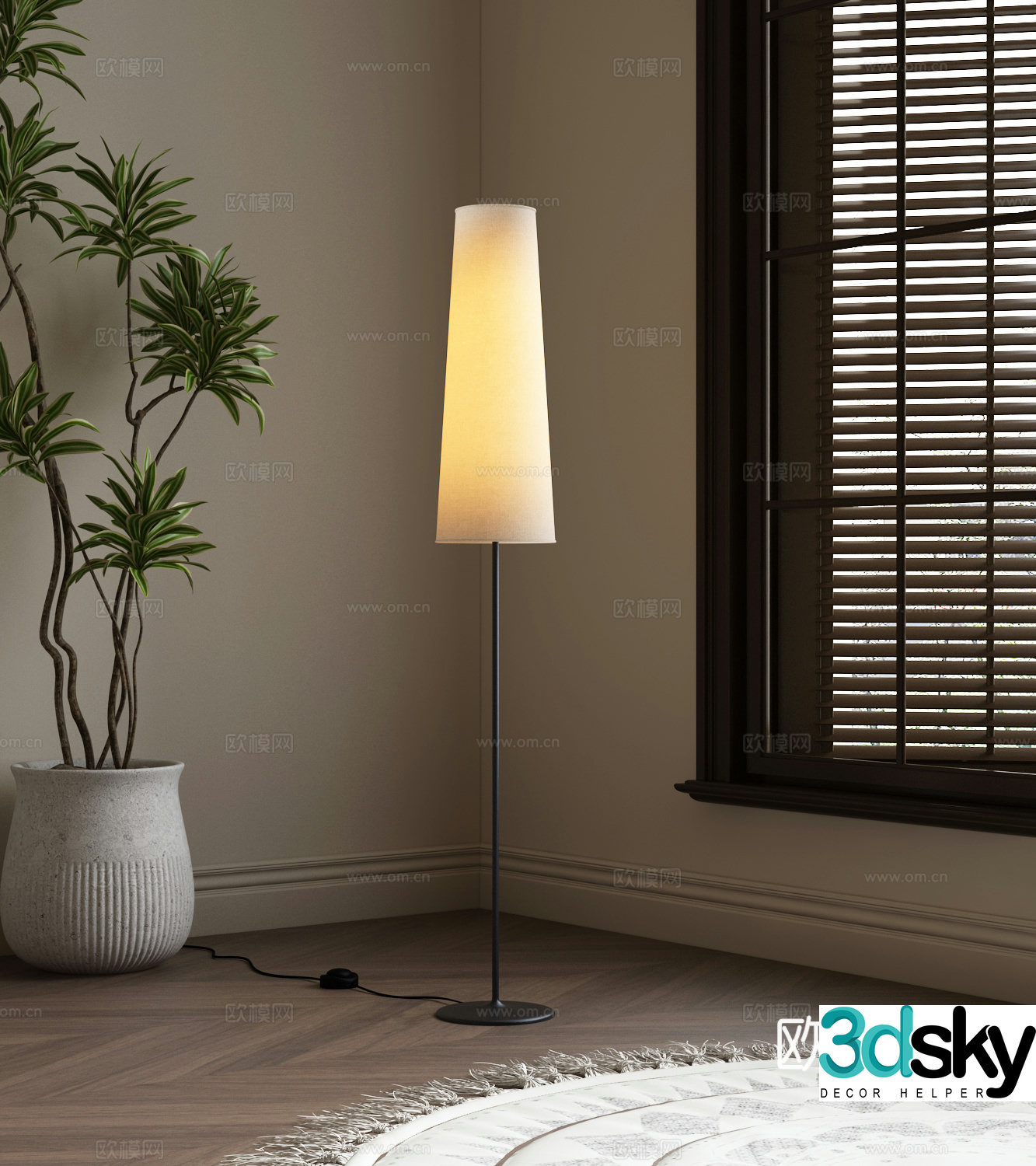Modern floor lamp Italian floor lamp Minimalist floor lamp Italian minimalist floor lamp Plant 3D model