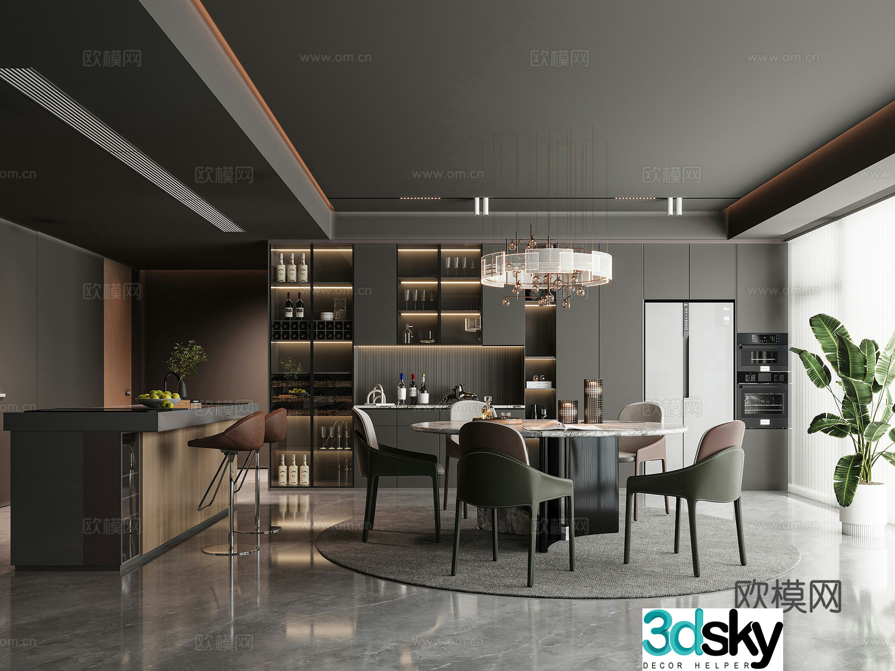 Modern restaurant 3d model