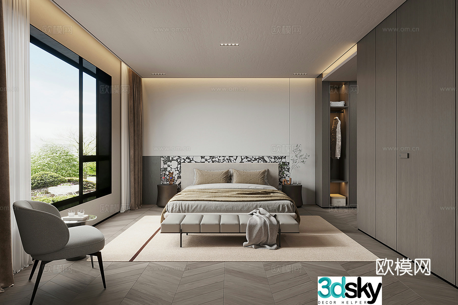 Modern bedroom 3d model