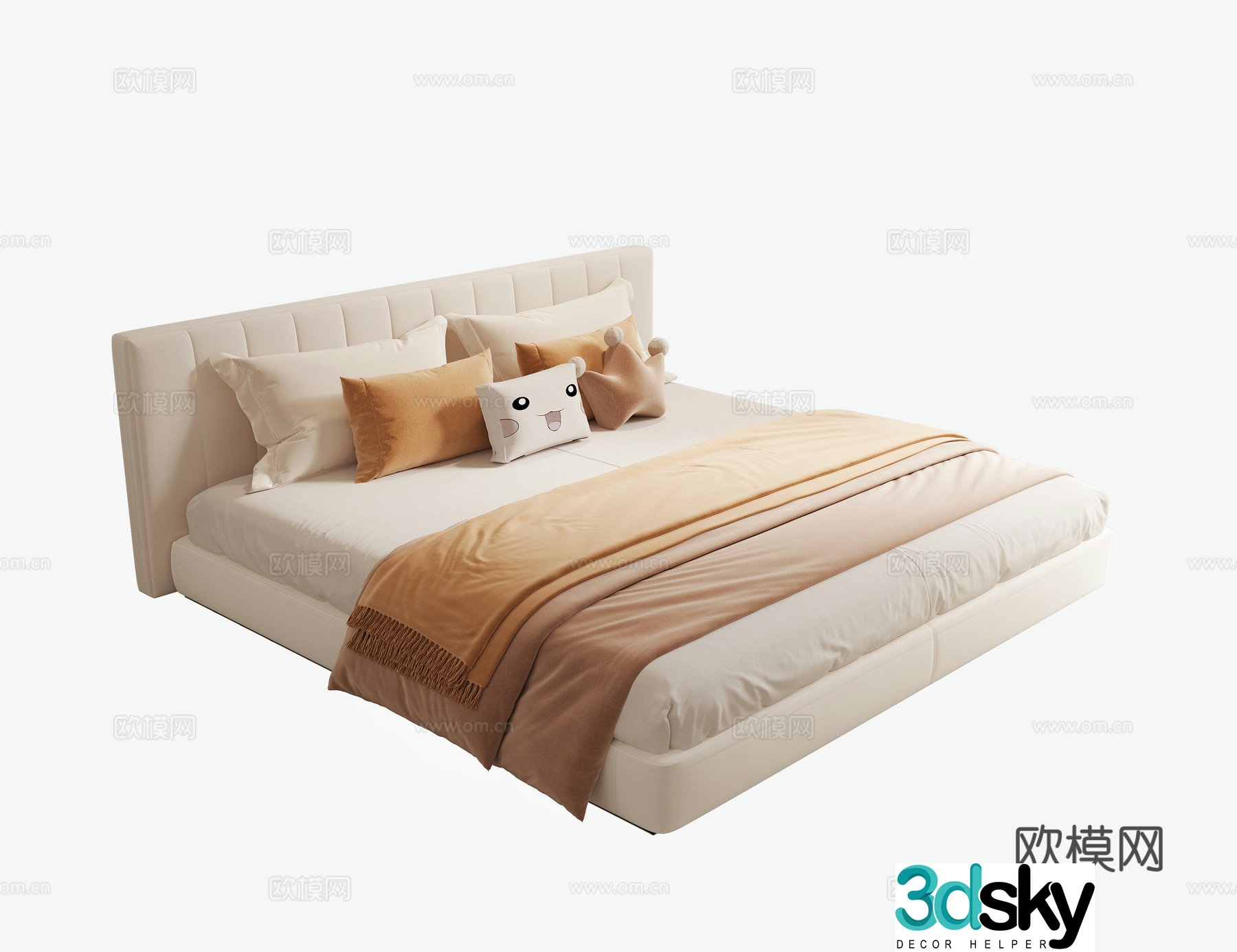 Modern children’s bed fabric children’s room bed universal children’s bed 3D model