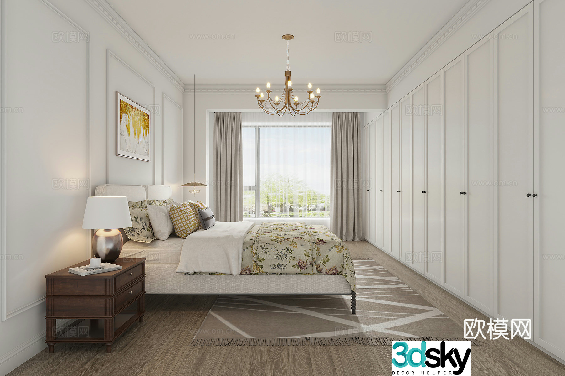 American bedroom 3d model