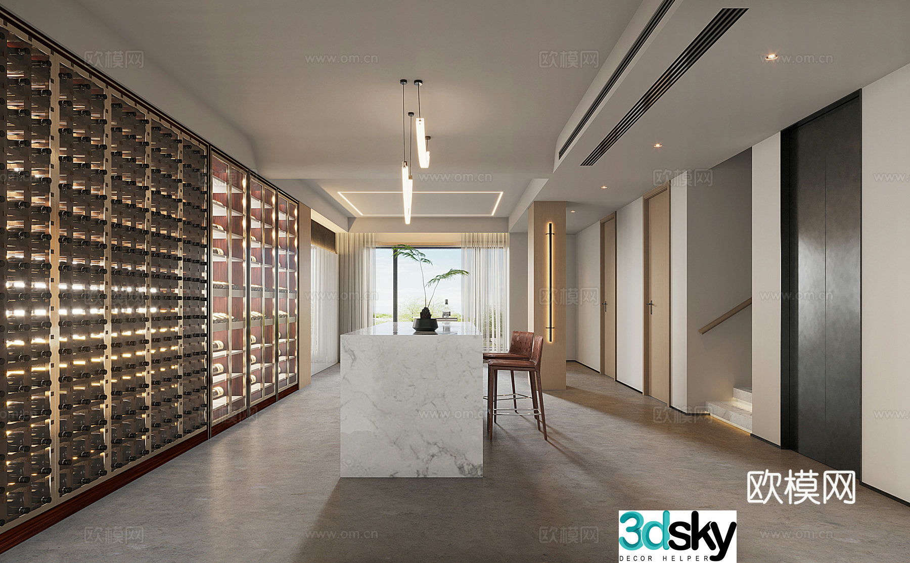 Modern wine cellar 3d model