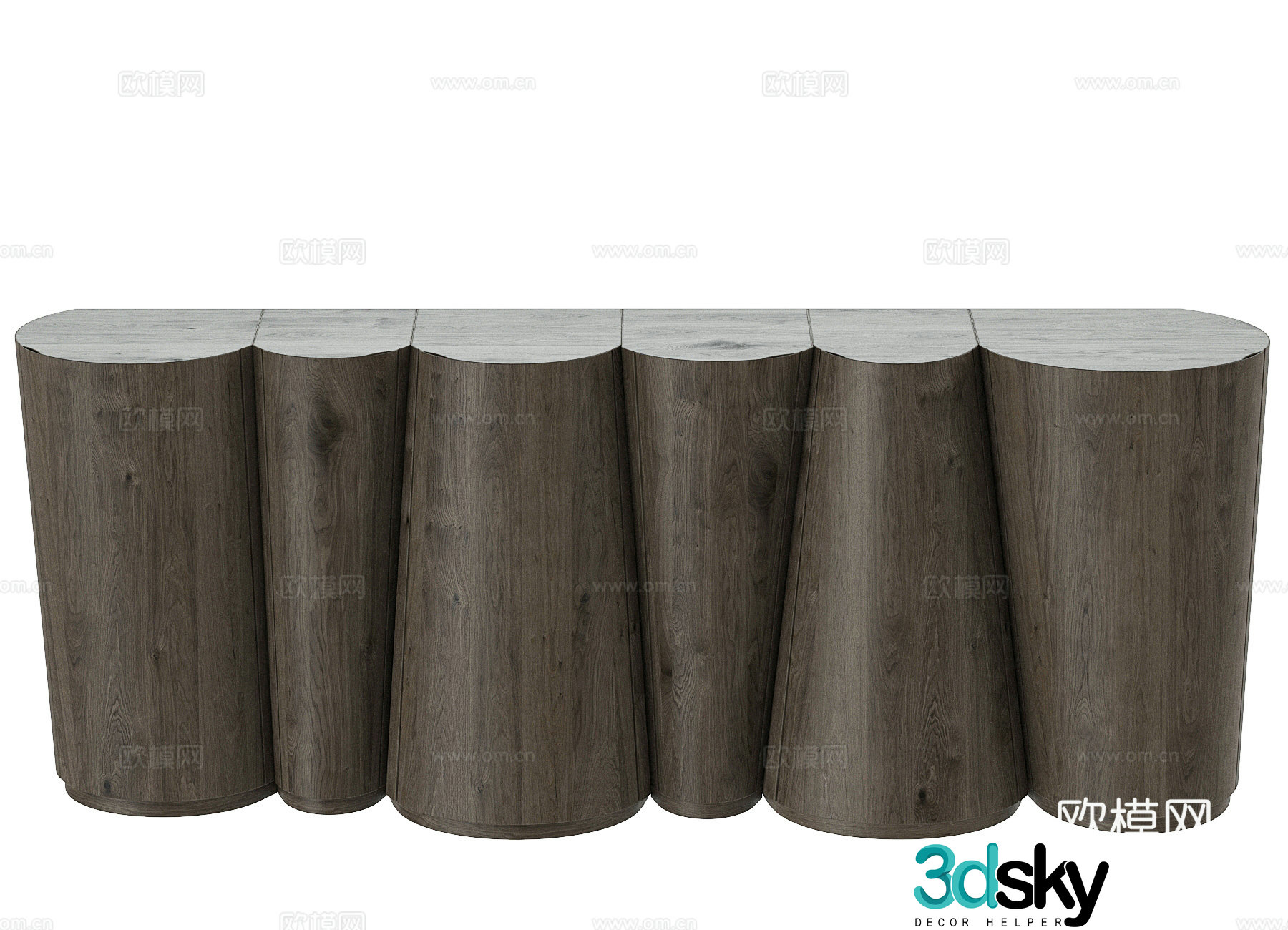 New Chinese style end viewing platform entrance cabinet 3D model