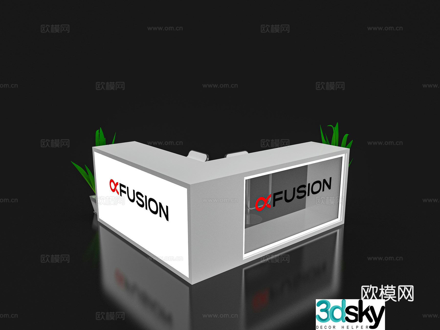 Modern reception desk Exhibition display booth reception desk Front desk Bar counter Table 3D model
