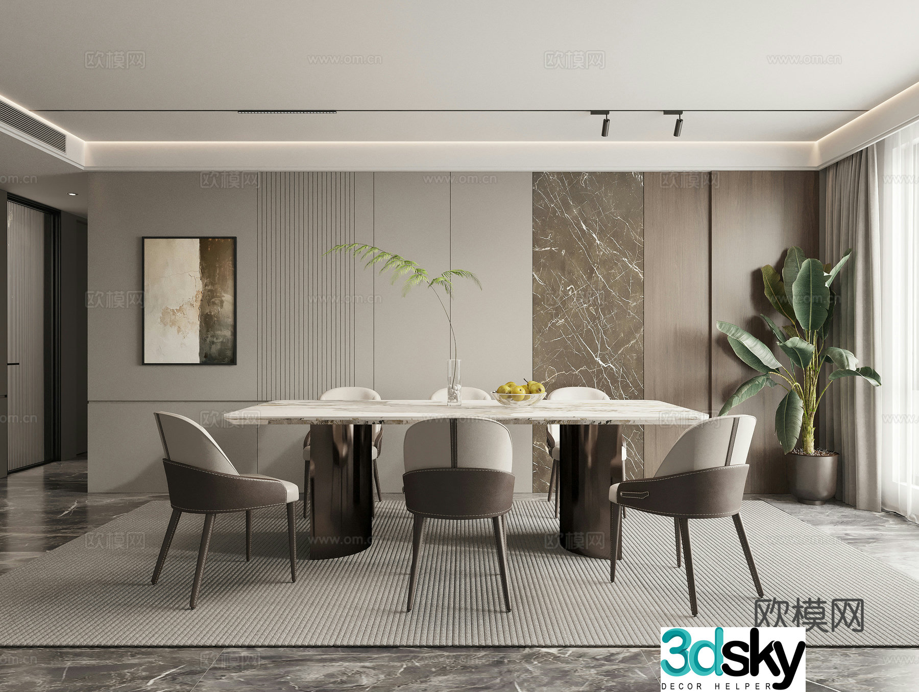 New Chinese restaurant modern restaurant 3d model
