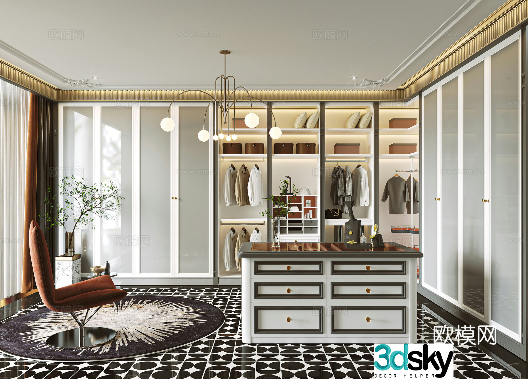 French cloakroom 3d model