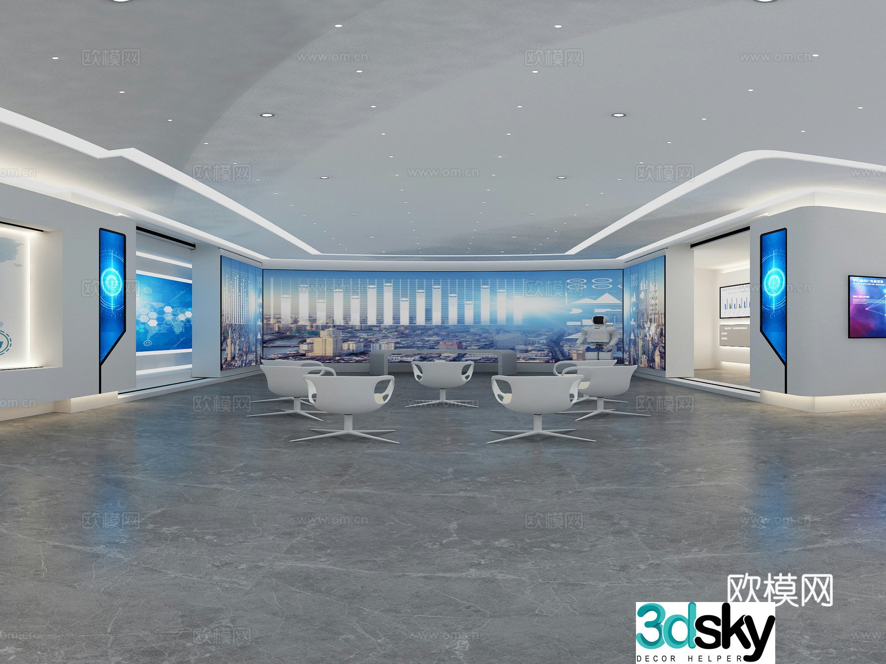 Modern Service Center 3D Model