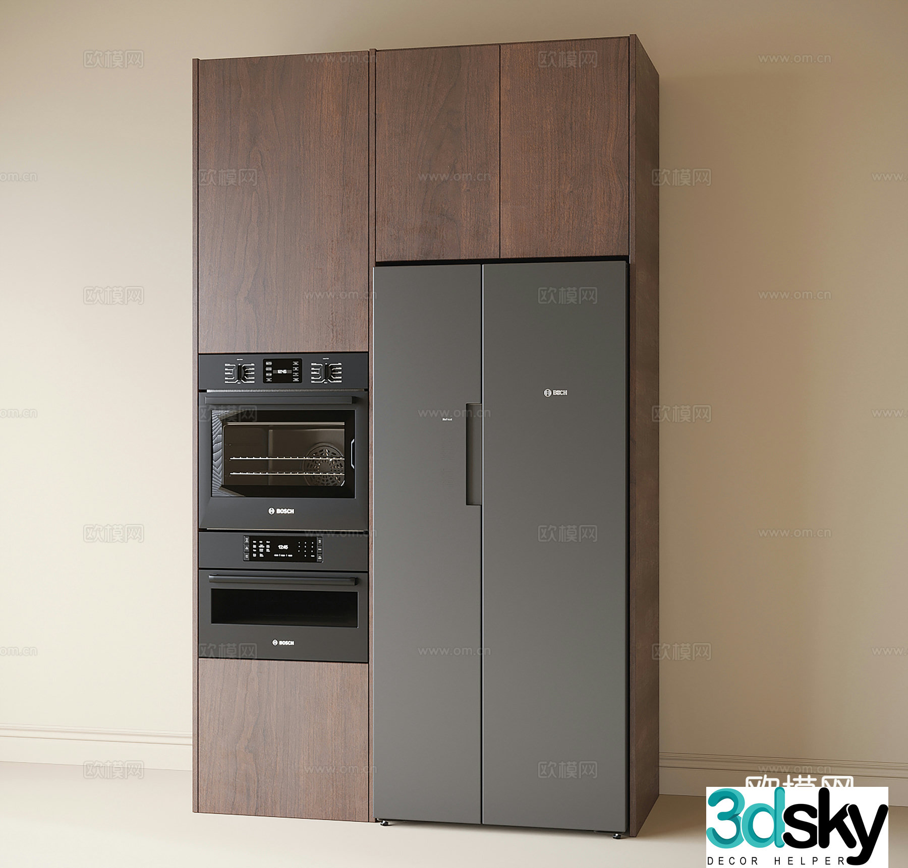 Modern refrigerator cabinet refrigerator sideboard 3d model