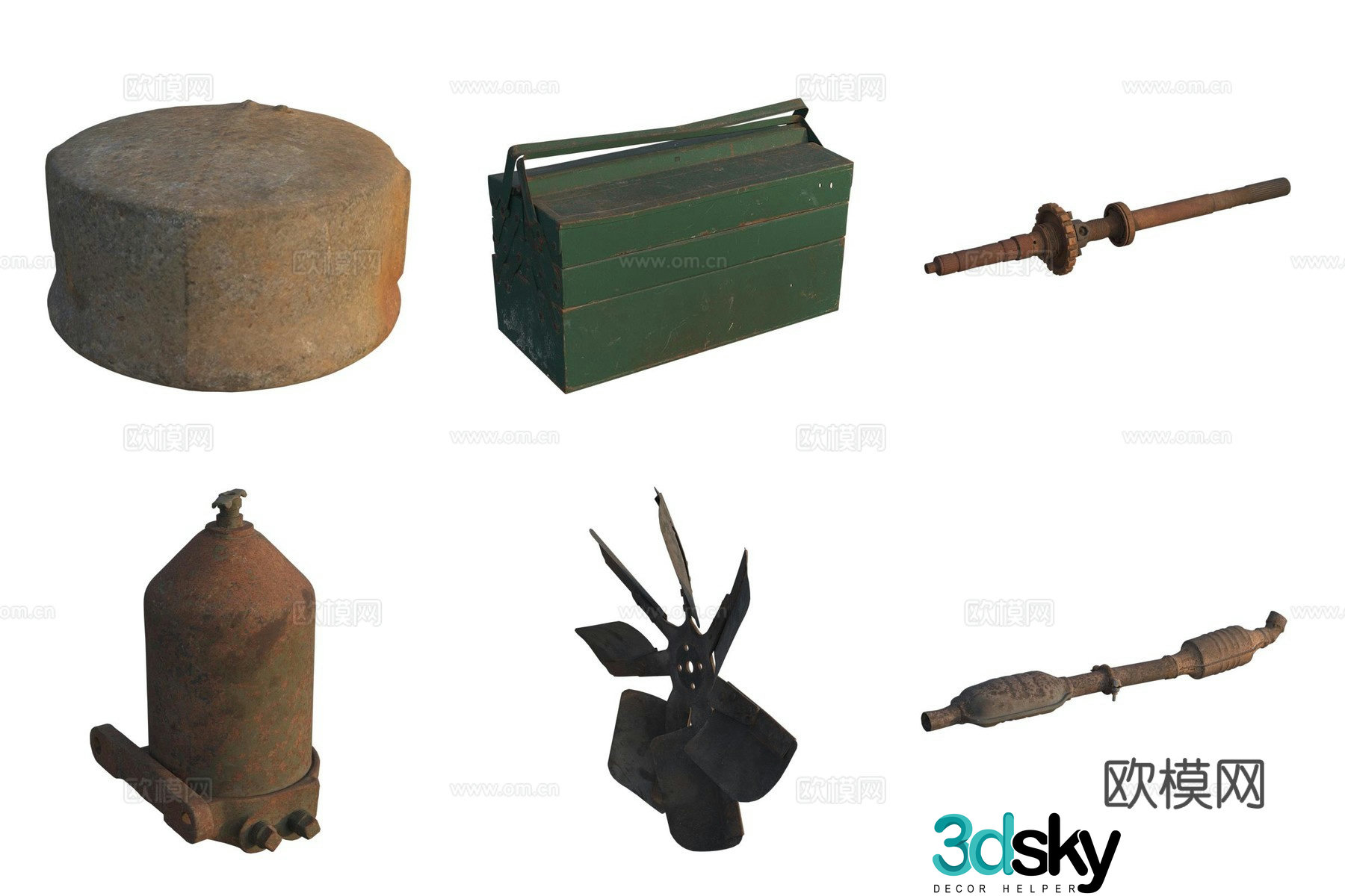 Tool accessories tool box exhaust fan blade molten pipe 3d model