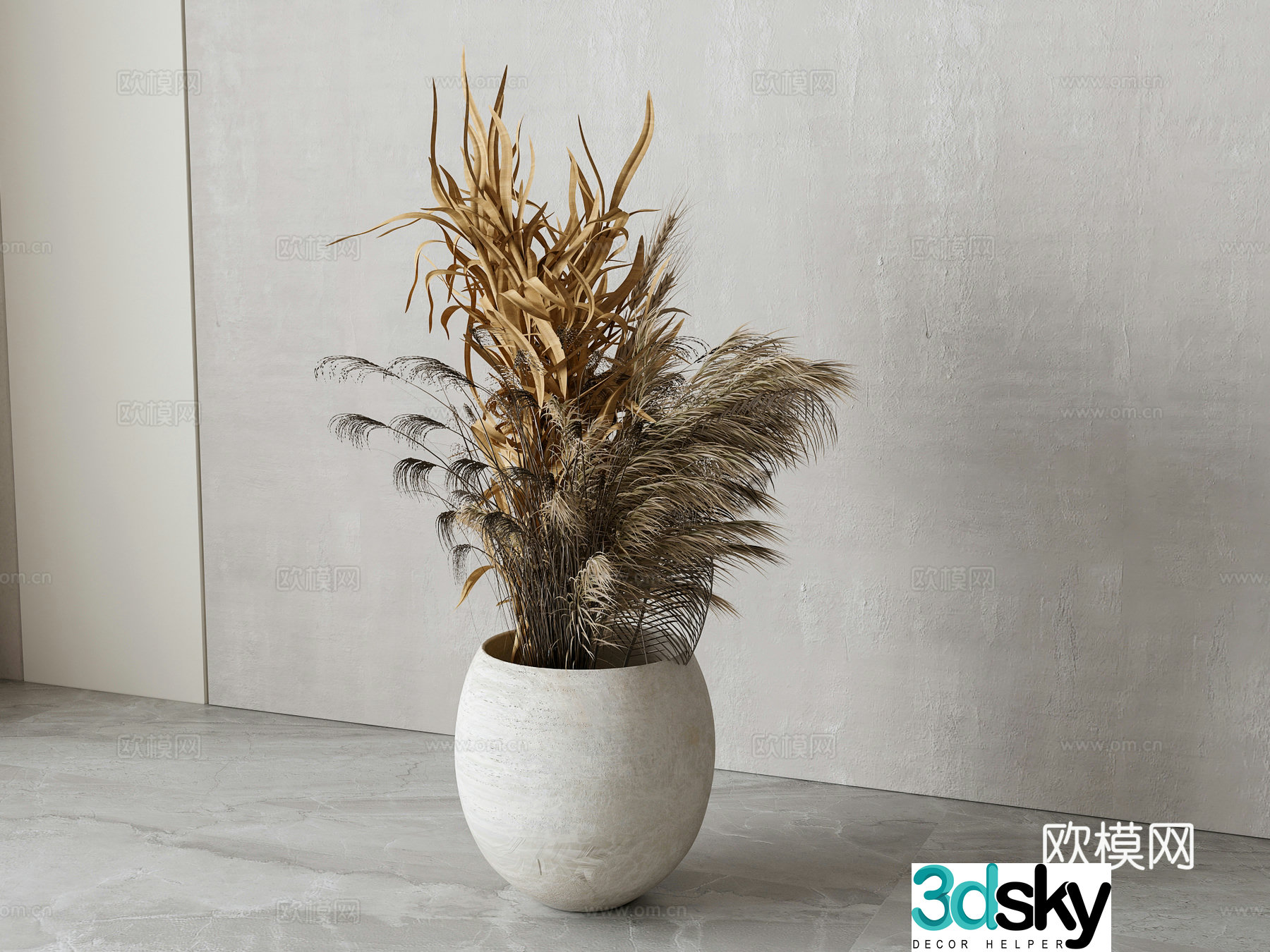 Wasabi wind flower arrangement 3D model