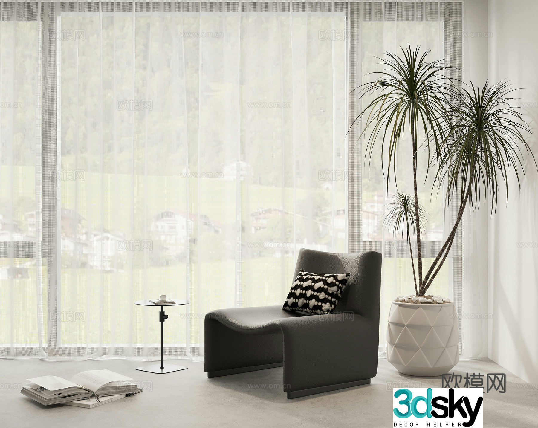 Leisure chair lazy sofa 3d model