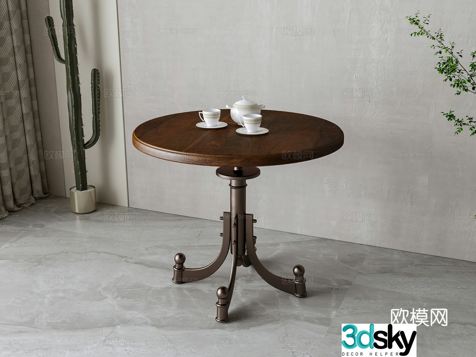 American tea table 3d model