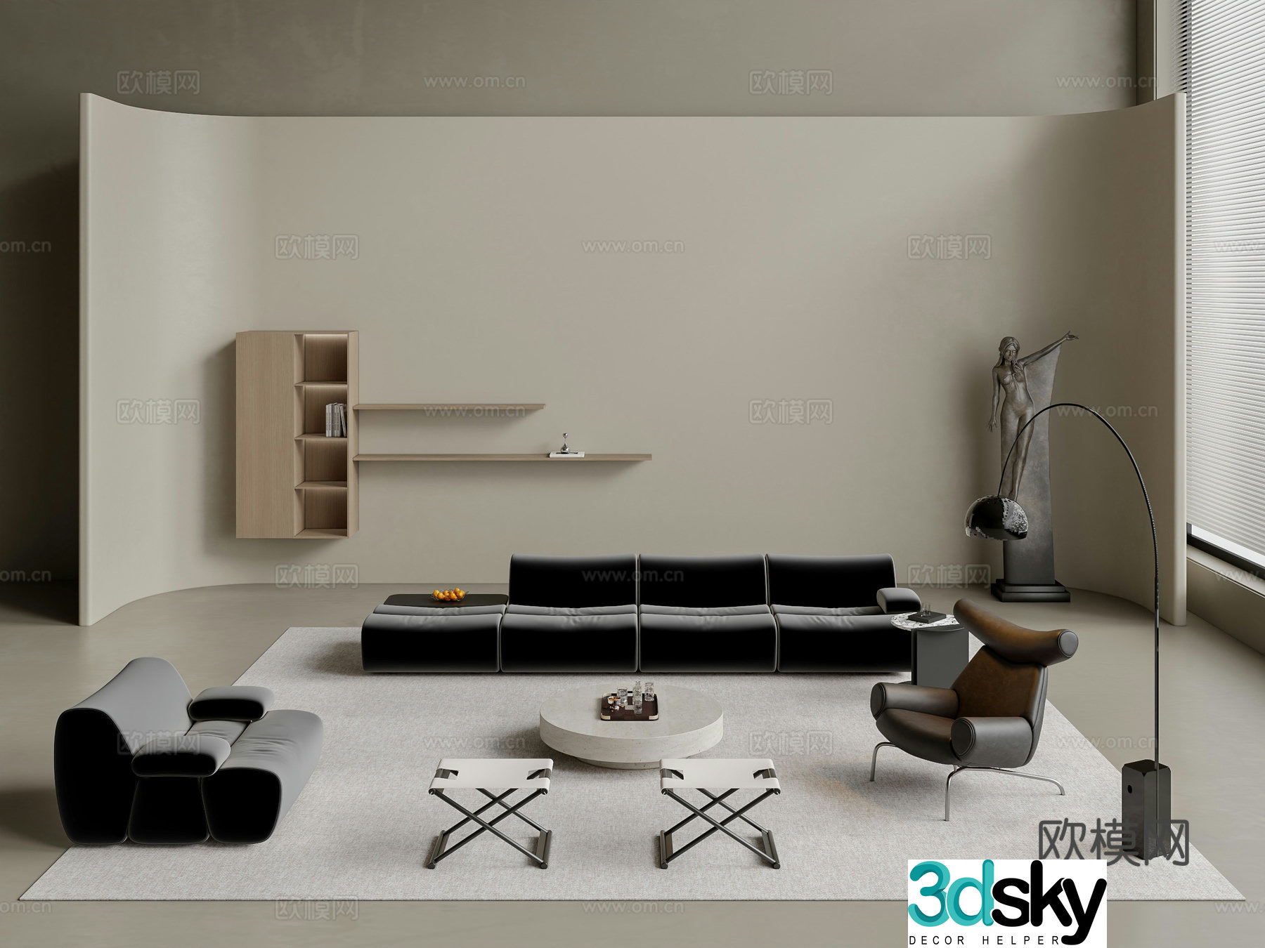 Modern living room 3d model