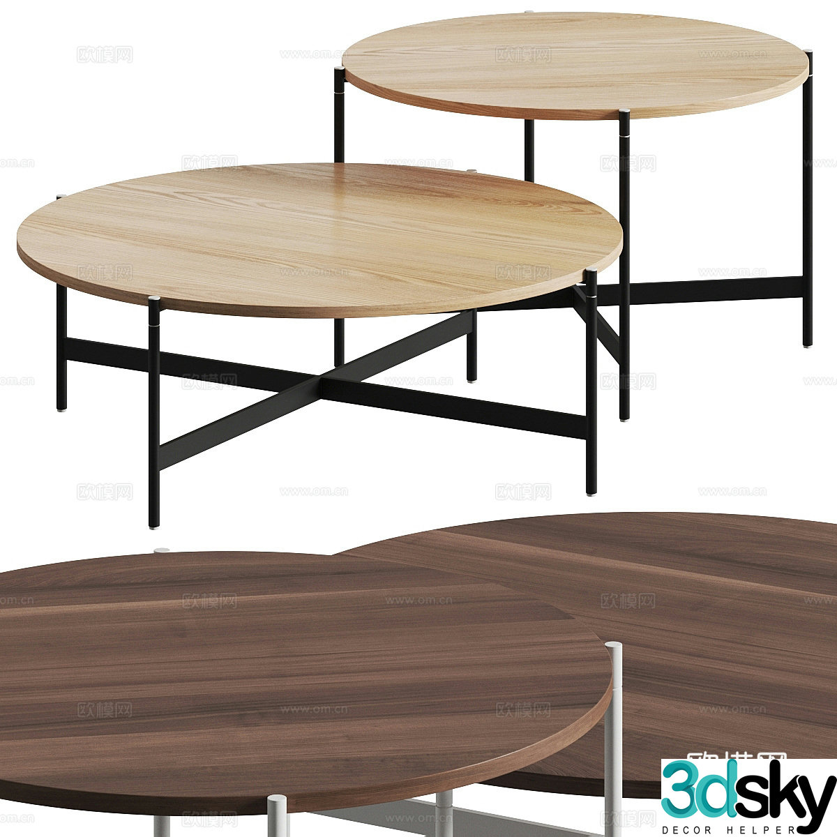 Modern Italian round coffee table 3D model