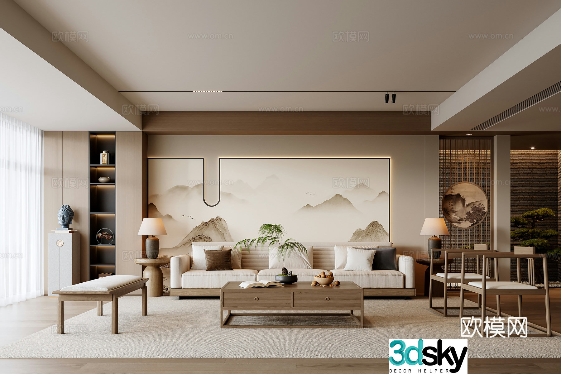 New Chinese living room 3D model
