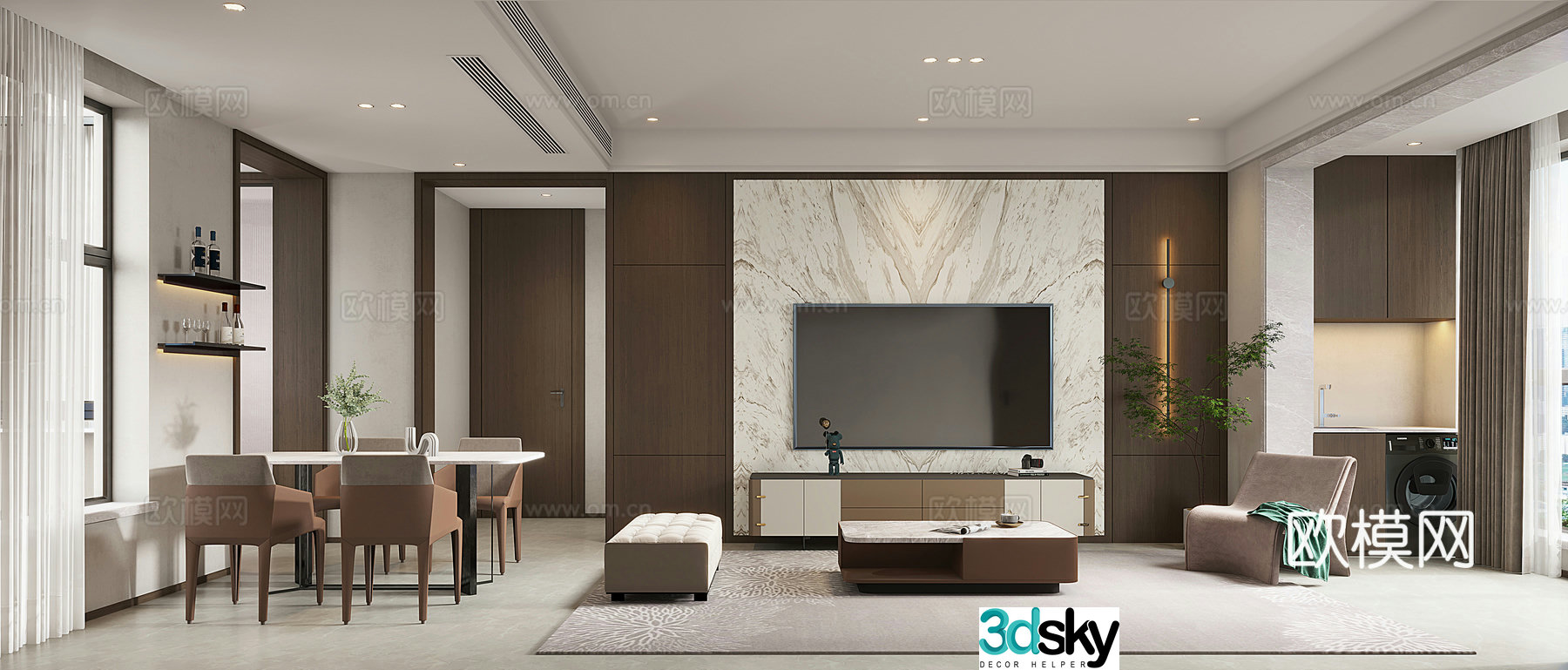 Modern living room 3d model