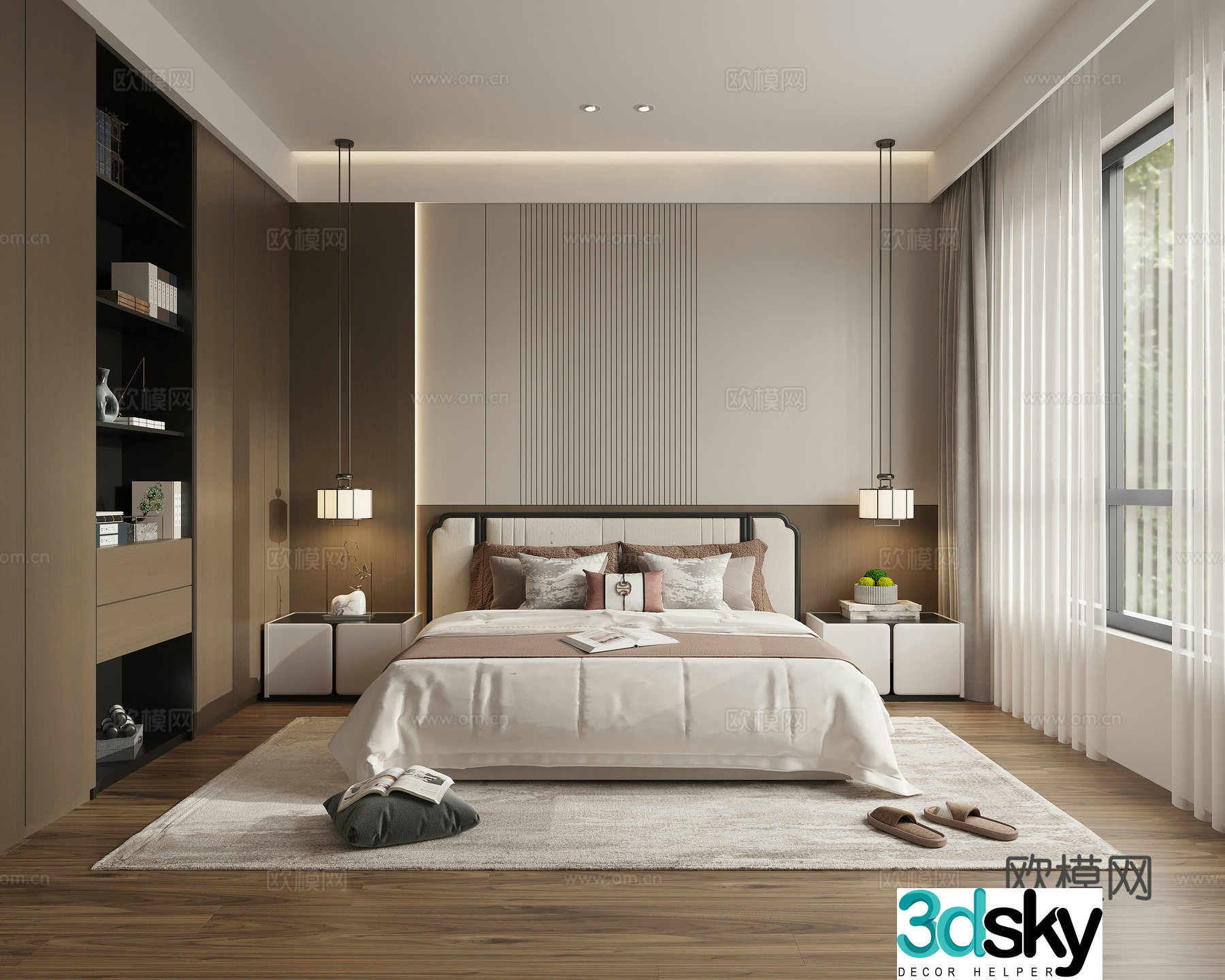 New Chinese bedroom 3D model