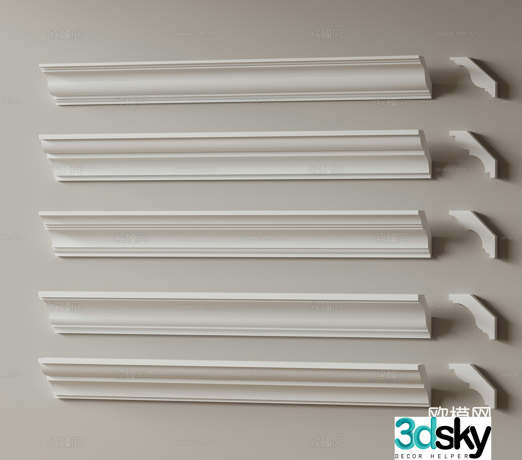 Modern gypsum line Simple European gypsum line Yin corner line Yang corner line Ceiling corner line 3d model