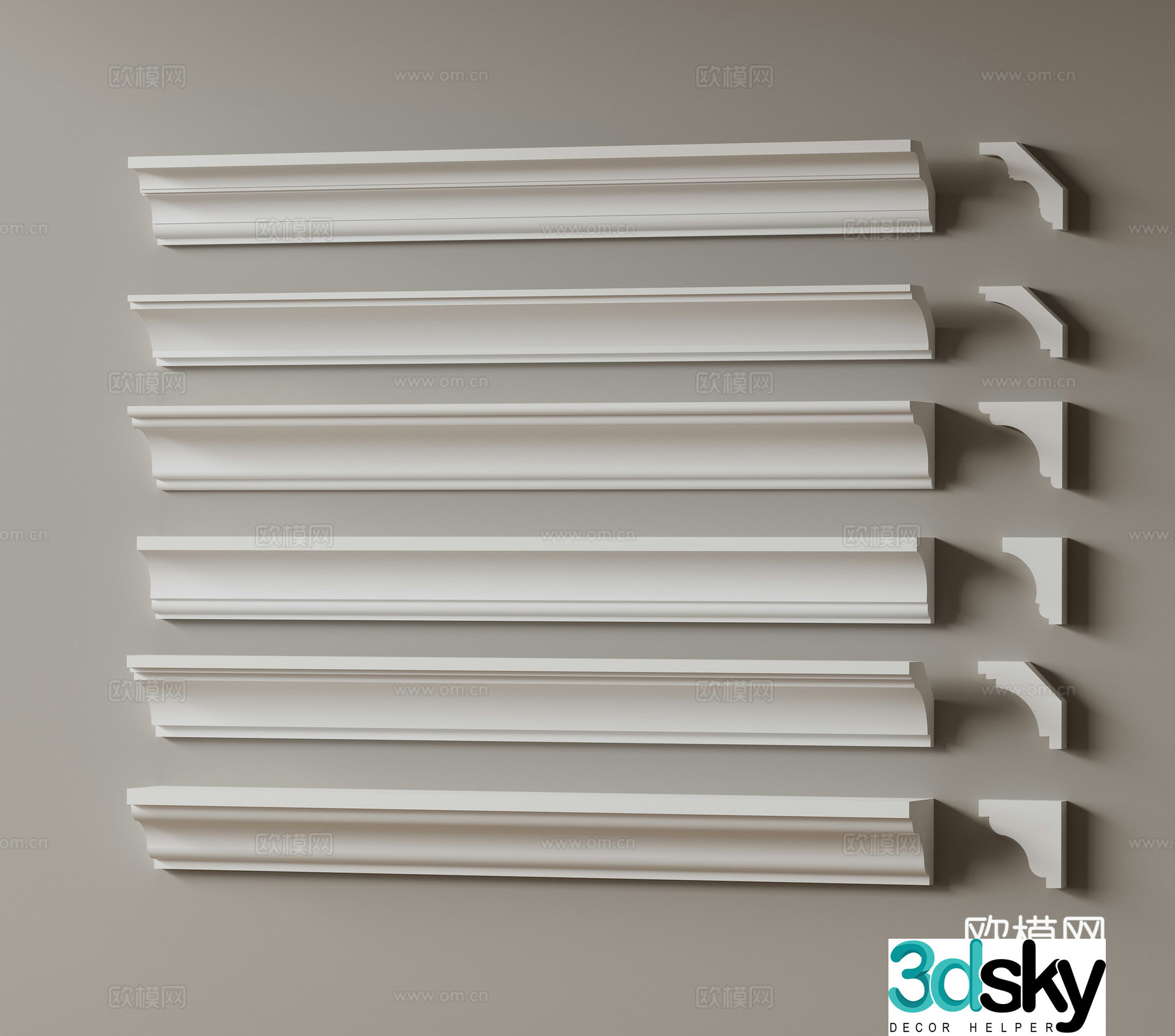 Modern gypsum line Simple European gypsum line Yin corner line Yang corner line Ceiling corner line 3d model