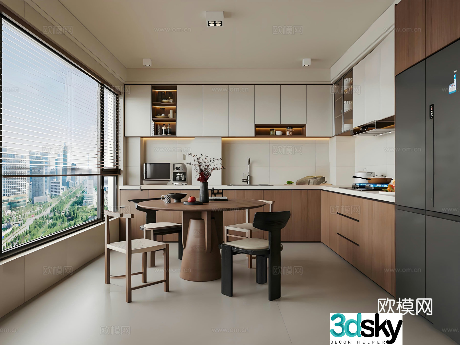 Middle style kitchen 3d model