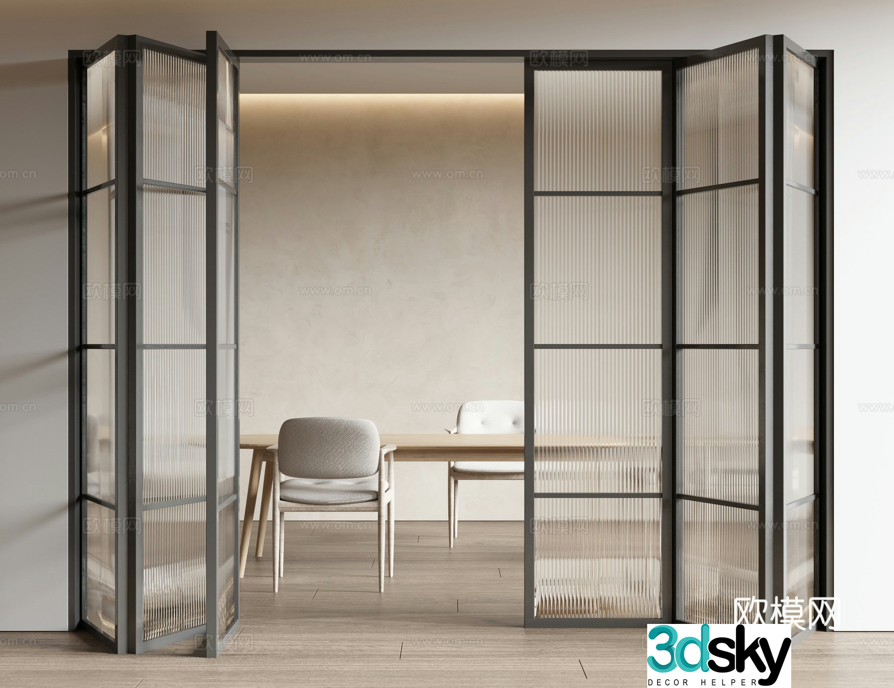 Modern folding door 3d model