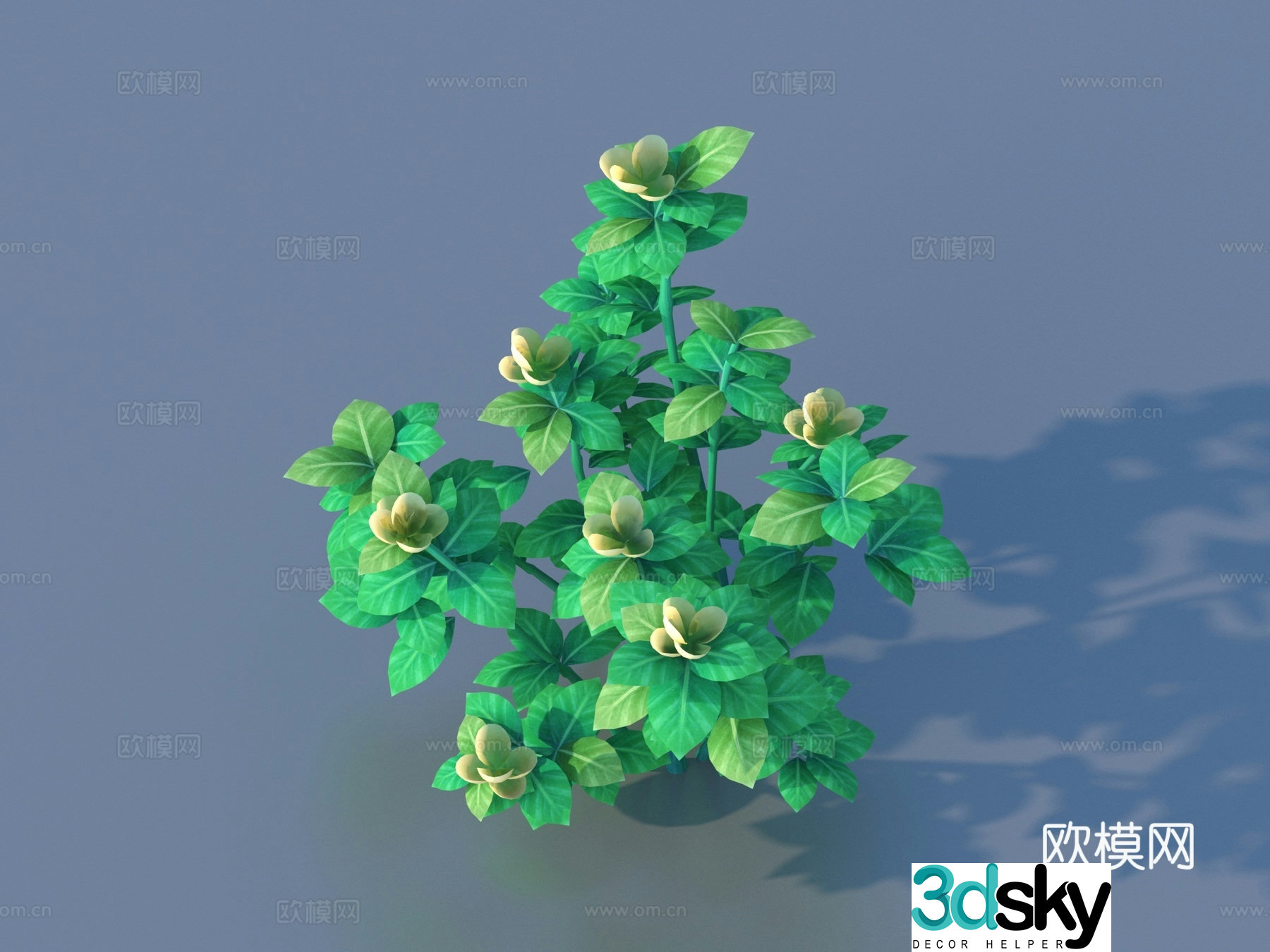 Cartoon Plants Shrub Flowers and Plants 3d Model