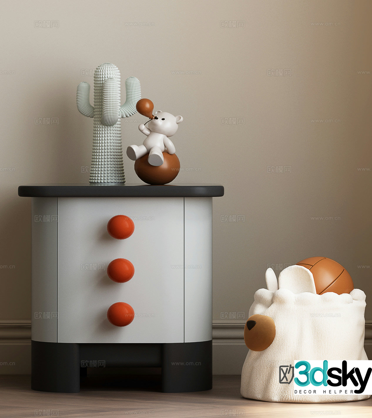 Modern bedside table Modern children’s bedside table 3d model
