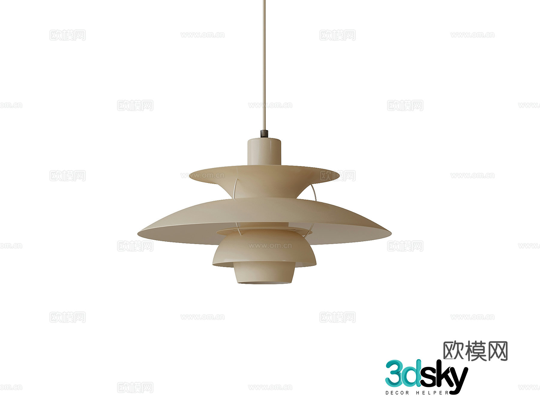 French restaurant chandeliers 3d model