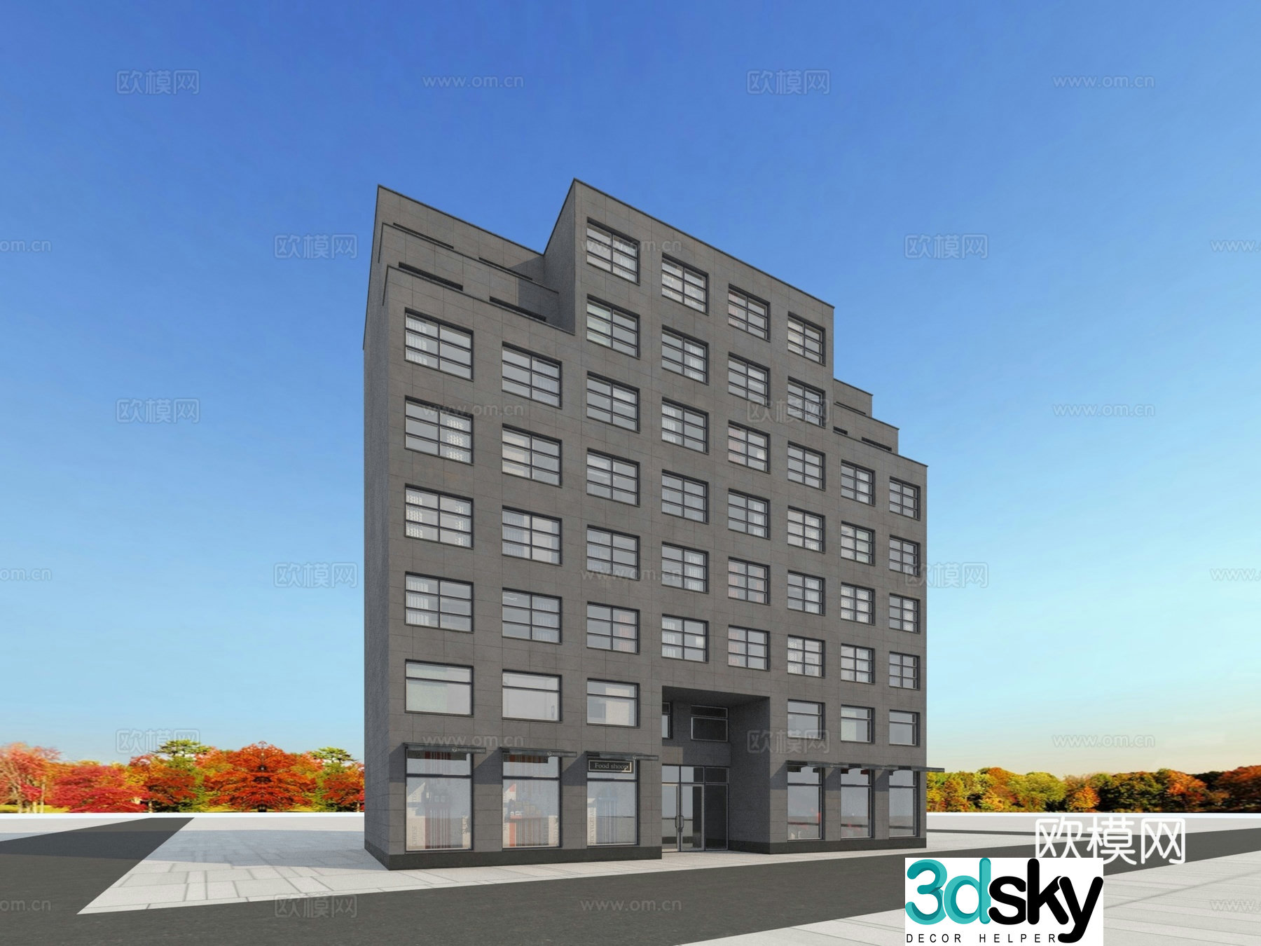 Building appearance European-style building 3d model