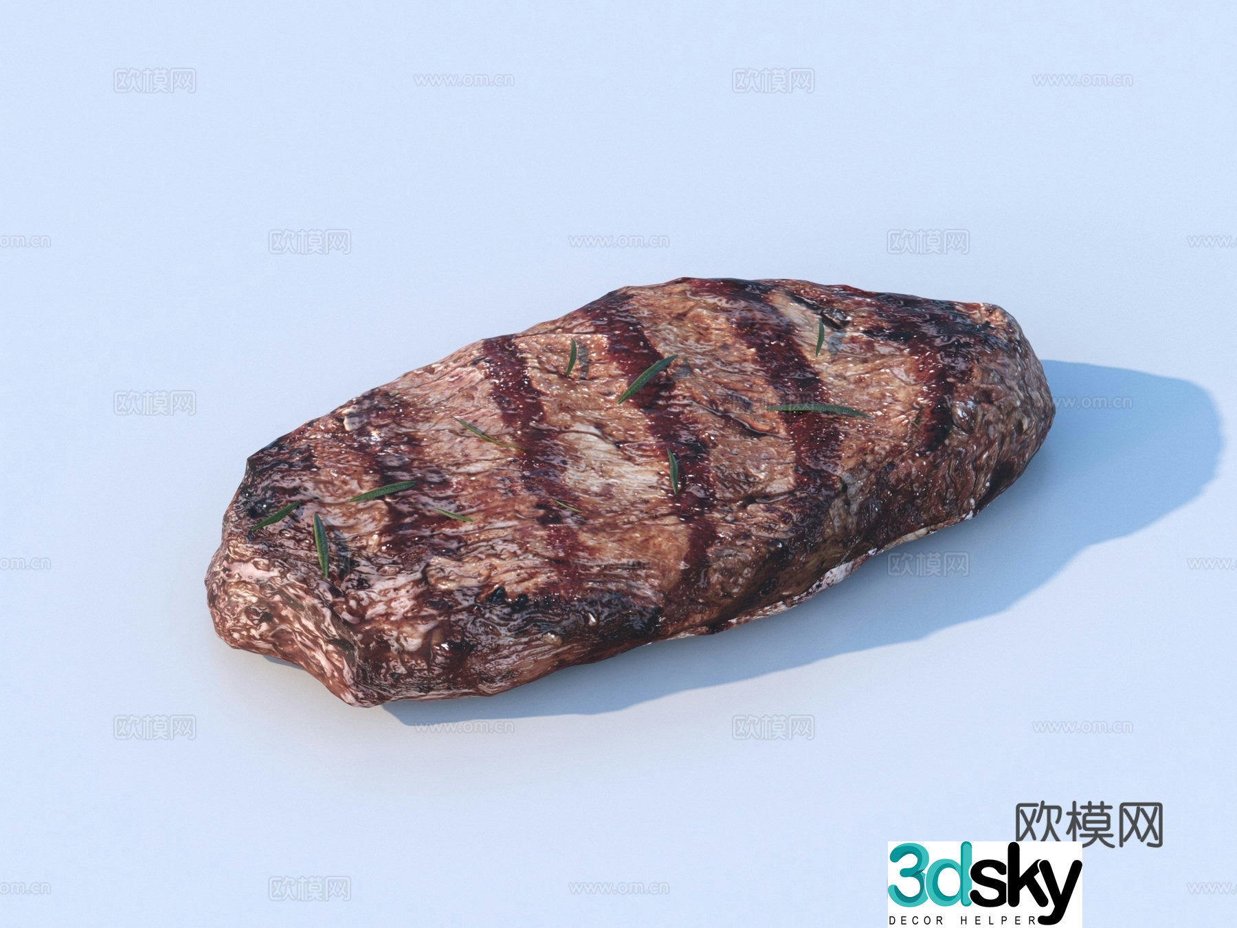 Meat Pork Beef Lamb Meat Slices 3D Model