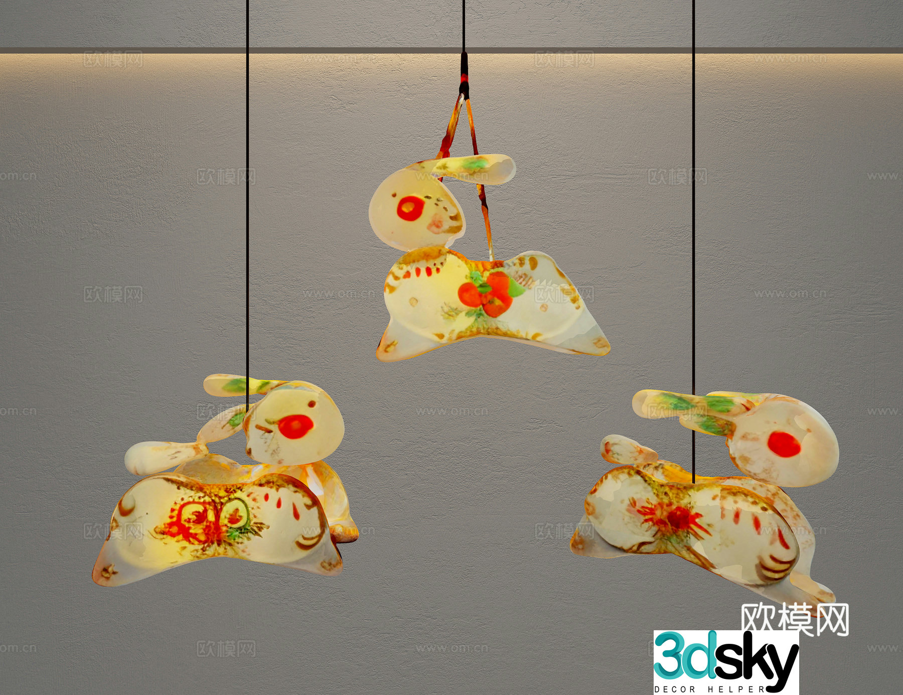 Lantern rabbit 3d model