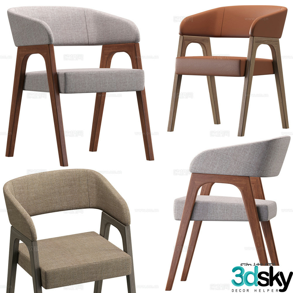 New Chinese casual chair 3D model